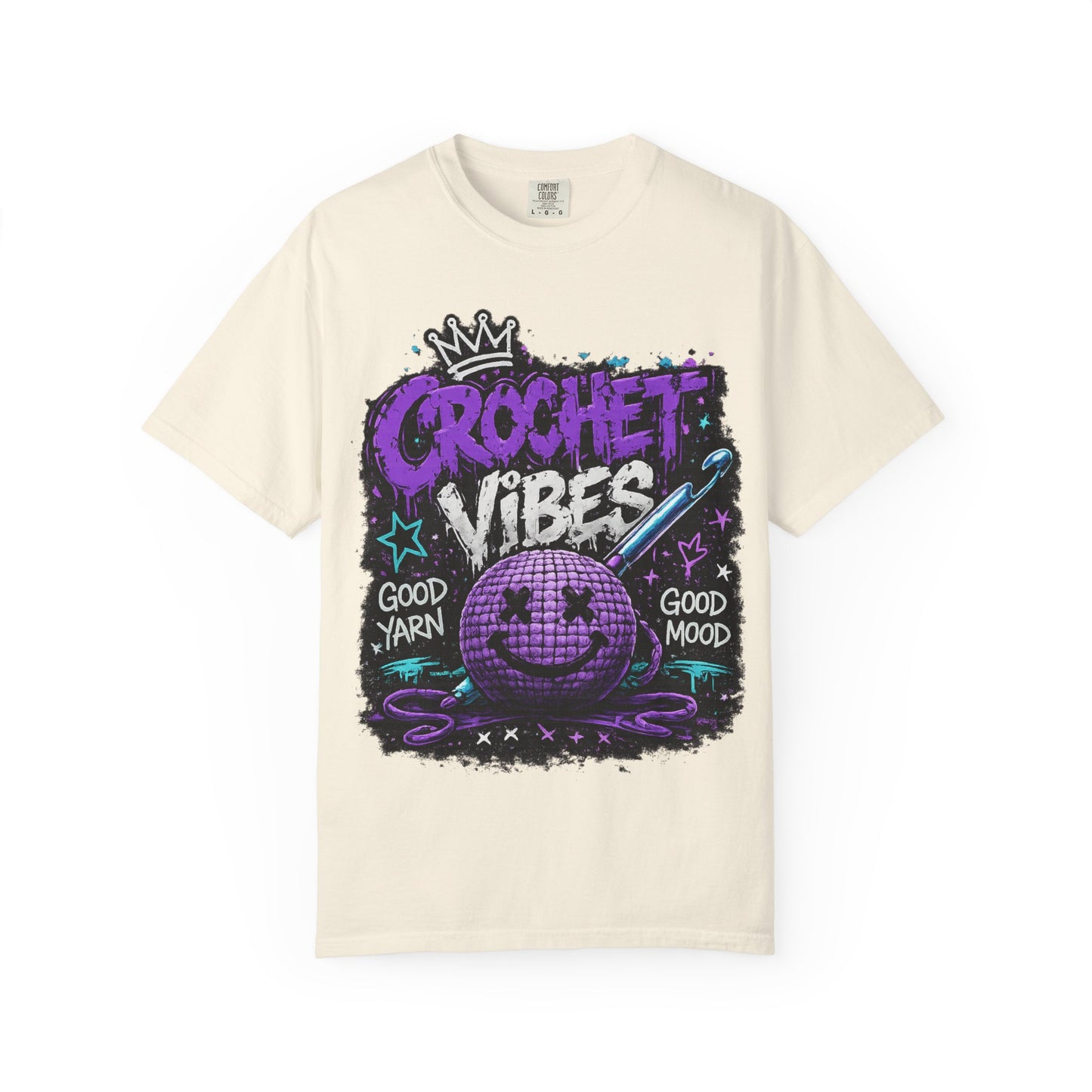 Crochet Vibes T-Shirt — 'Good Yarn, Good Mood' Graphic Tee