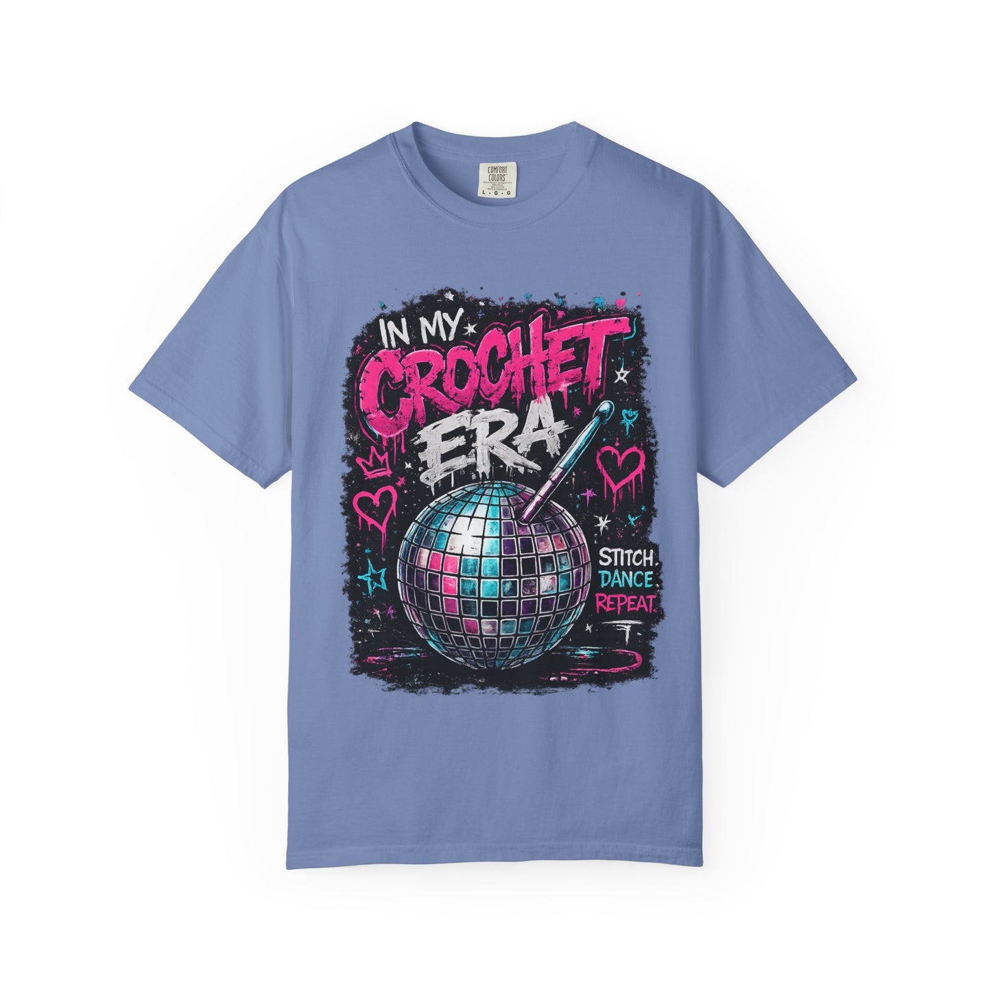 In My Crochet Era T-Shirt — Retro Disco Crochet Graphic Tee