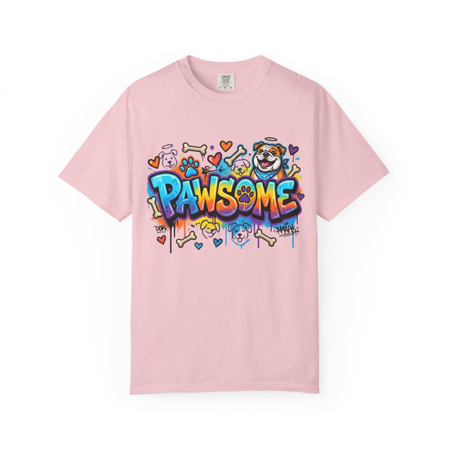 Pawsome Graffiti Dog T-Shirt — Colorful Pet Lover Tee