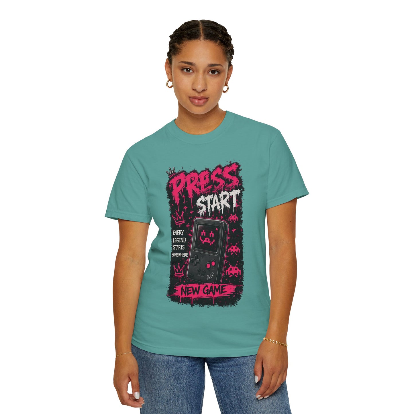 Press Start New Game T-Shirt — Retro Gamer Graphic Tee