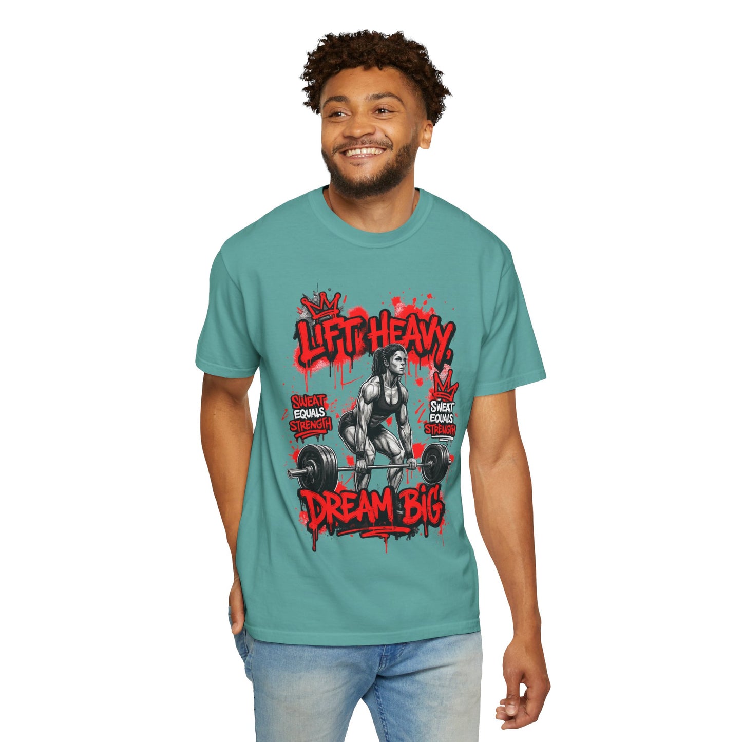Lift Heavy Dream Big T-shirt | Female Deadlift Weightlifting Design