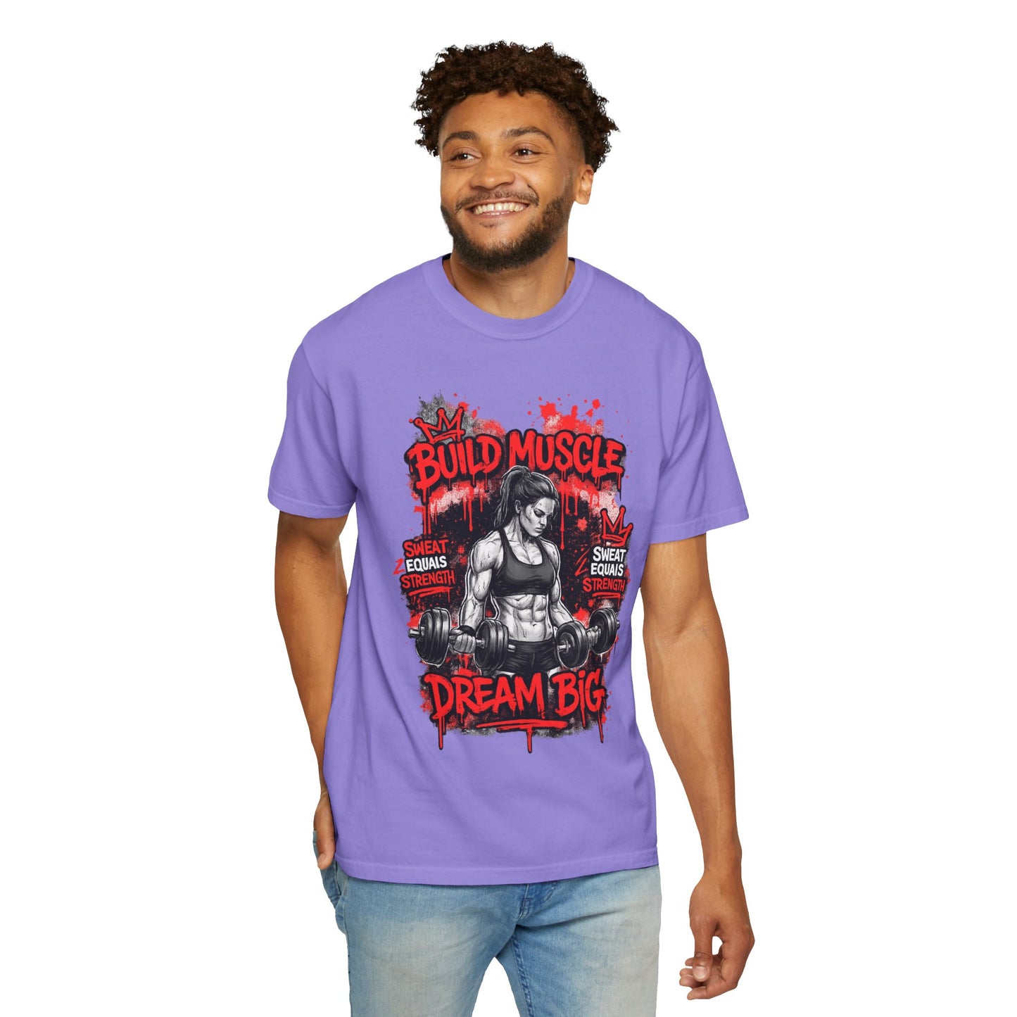 Build Muscle Dream Big T-Shirt — Fitness Motivation Gym Tee