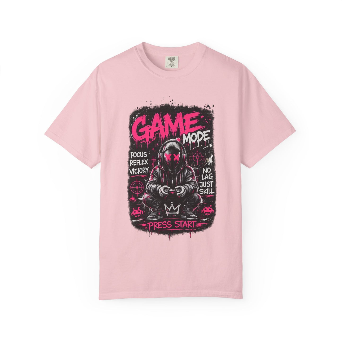 Game Mode Gamer Skull joystick graphic T-Shirt | Press Start gaming design