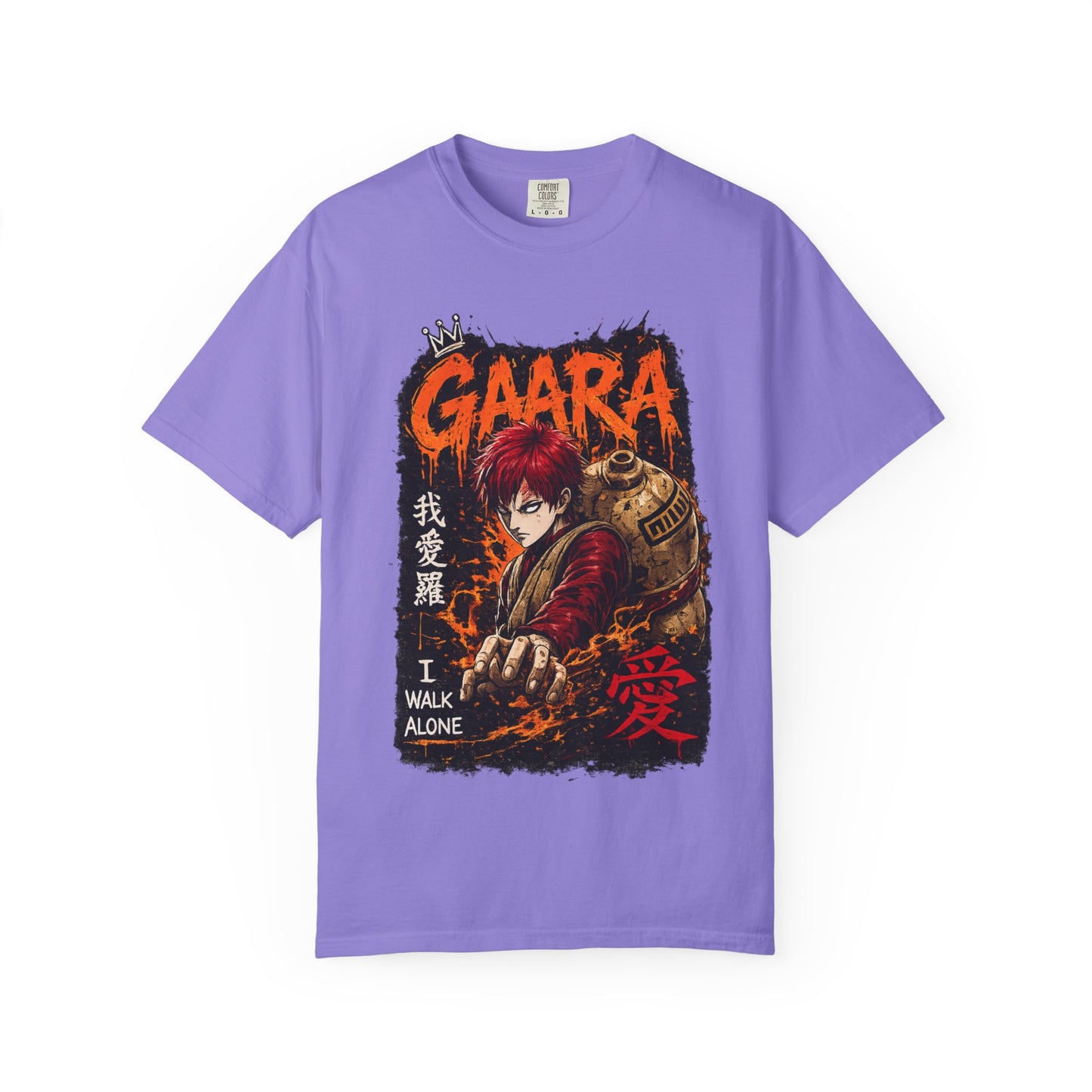 Anime Character Graphic T-Shirt — "I Walk Alone" Gaara Design