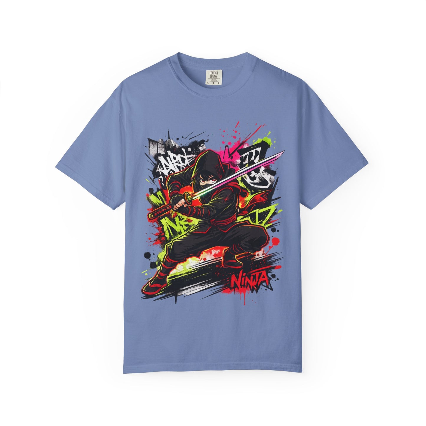 Ninja Graffiti Art T-Shirt – Urban Street Samurai Graphic Tee