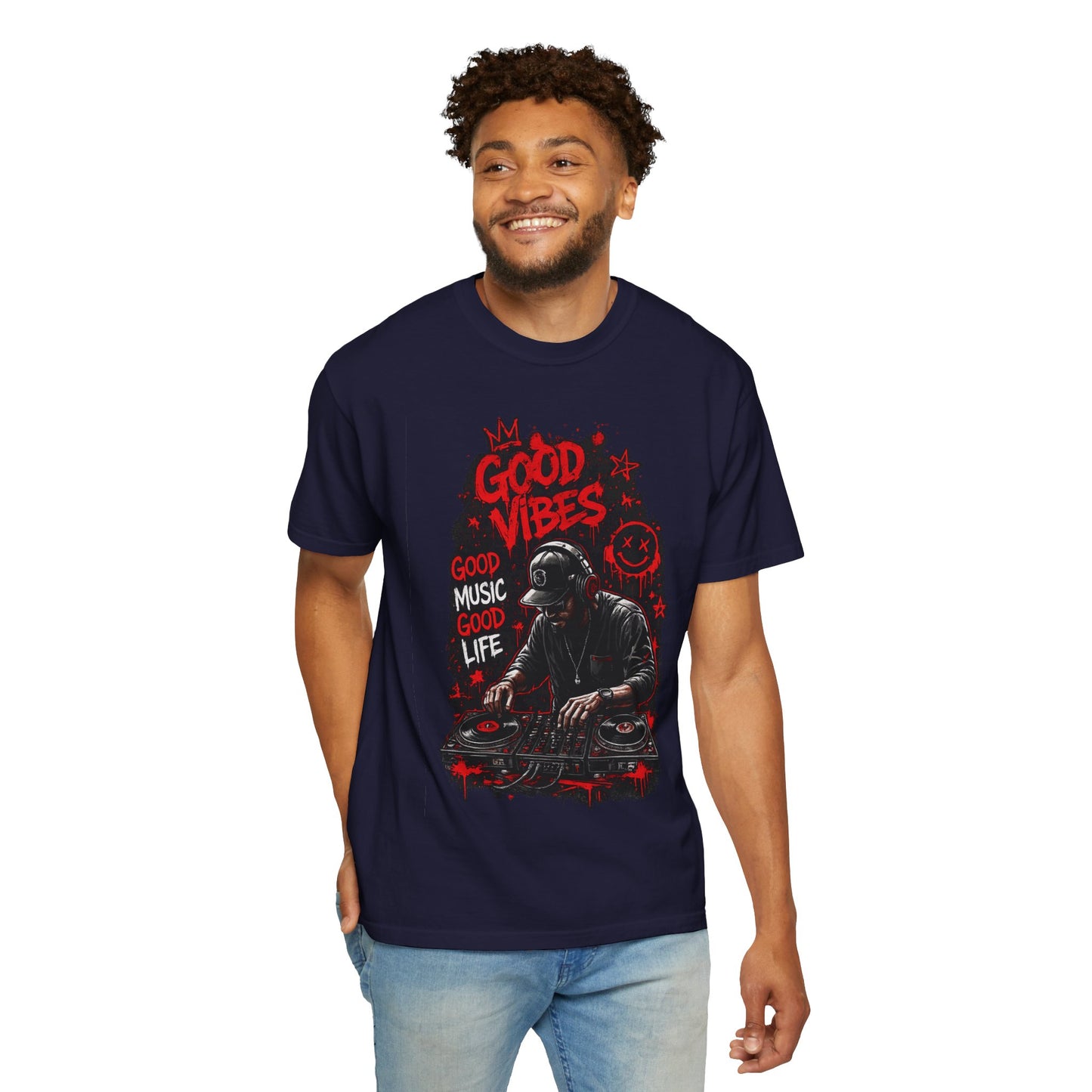 Good Vibes DJ T-Shirt — 'Good Music Good Life' Graphic Tee
