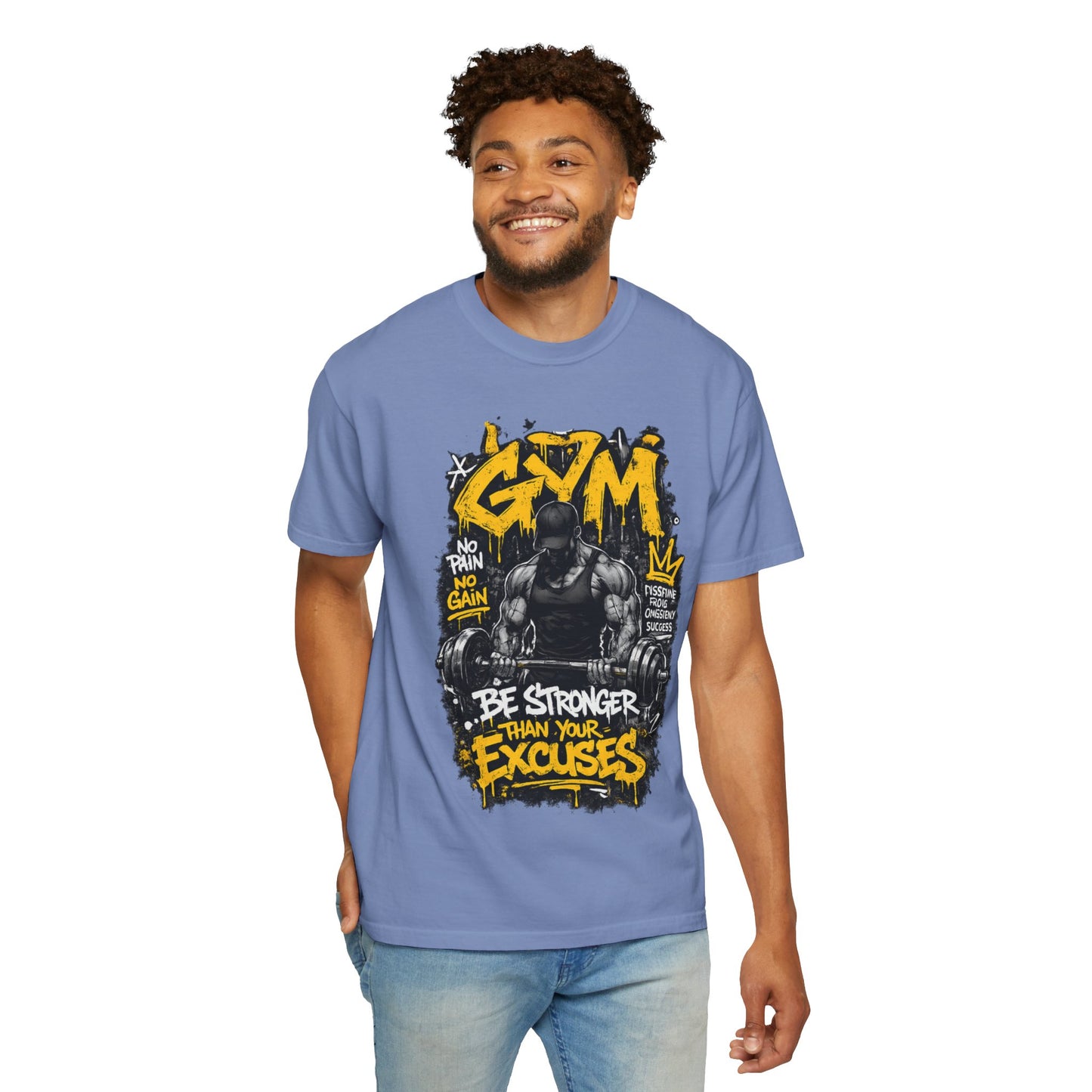 Gym Weightlifting Illustration T-shirt | Be Stronger Than Your Excuses