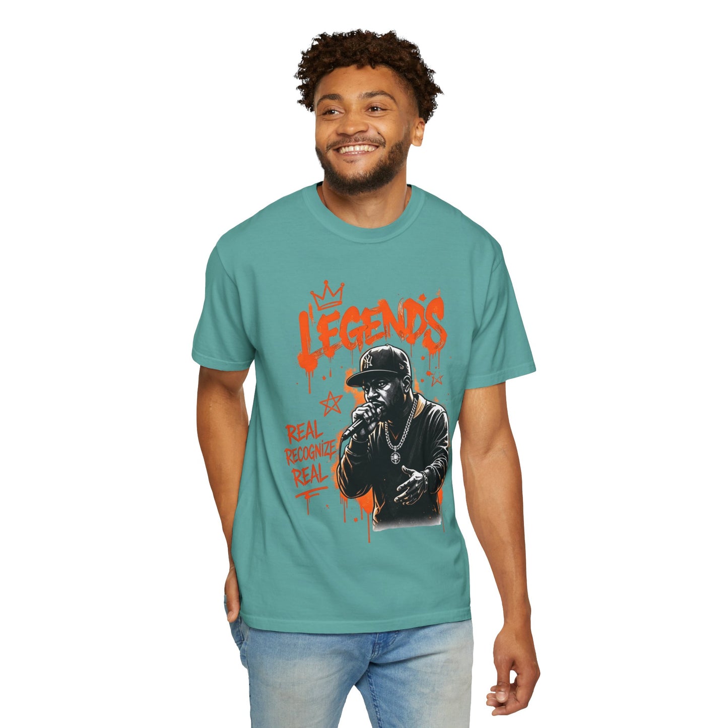 Legend’s Rapper Graphic T-Shirt — “Real Recognize Real” Streetwear Tee