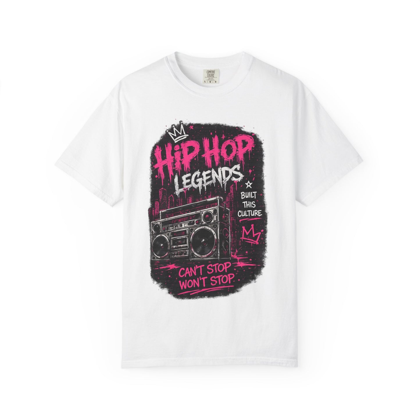 Hip Hop Legends Music T-Shirt — Can't Stop Won't Stop Retro Boombox Tee