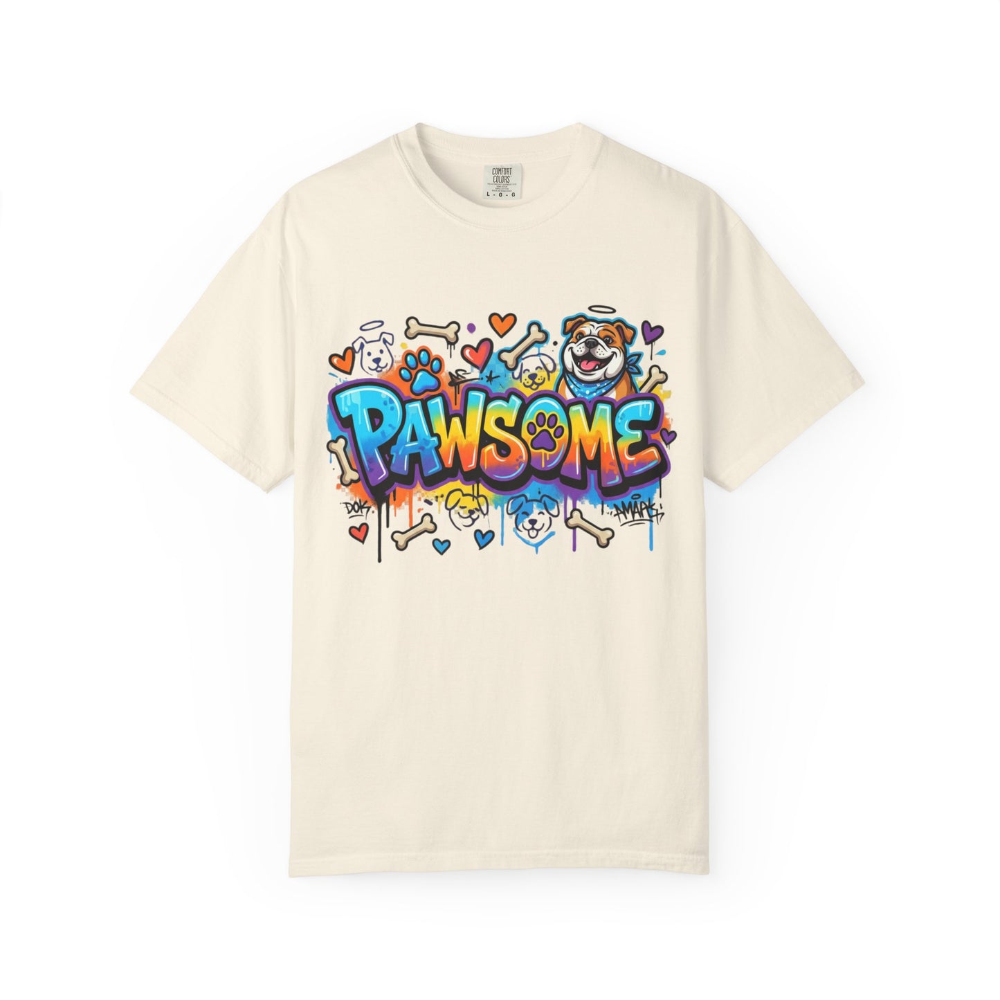 Pawsome Graffiti Dog T-Shirt — Colorful Pet Lover Tee