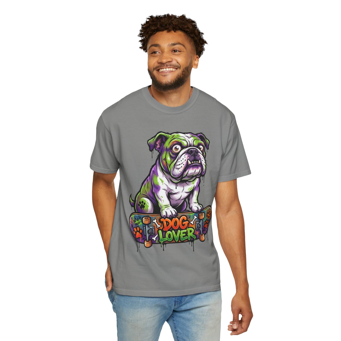 Dog Lover Skateboard Bulldog T-Shirt