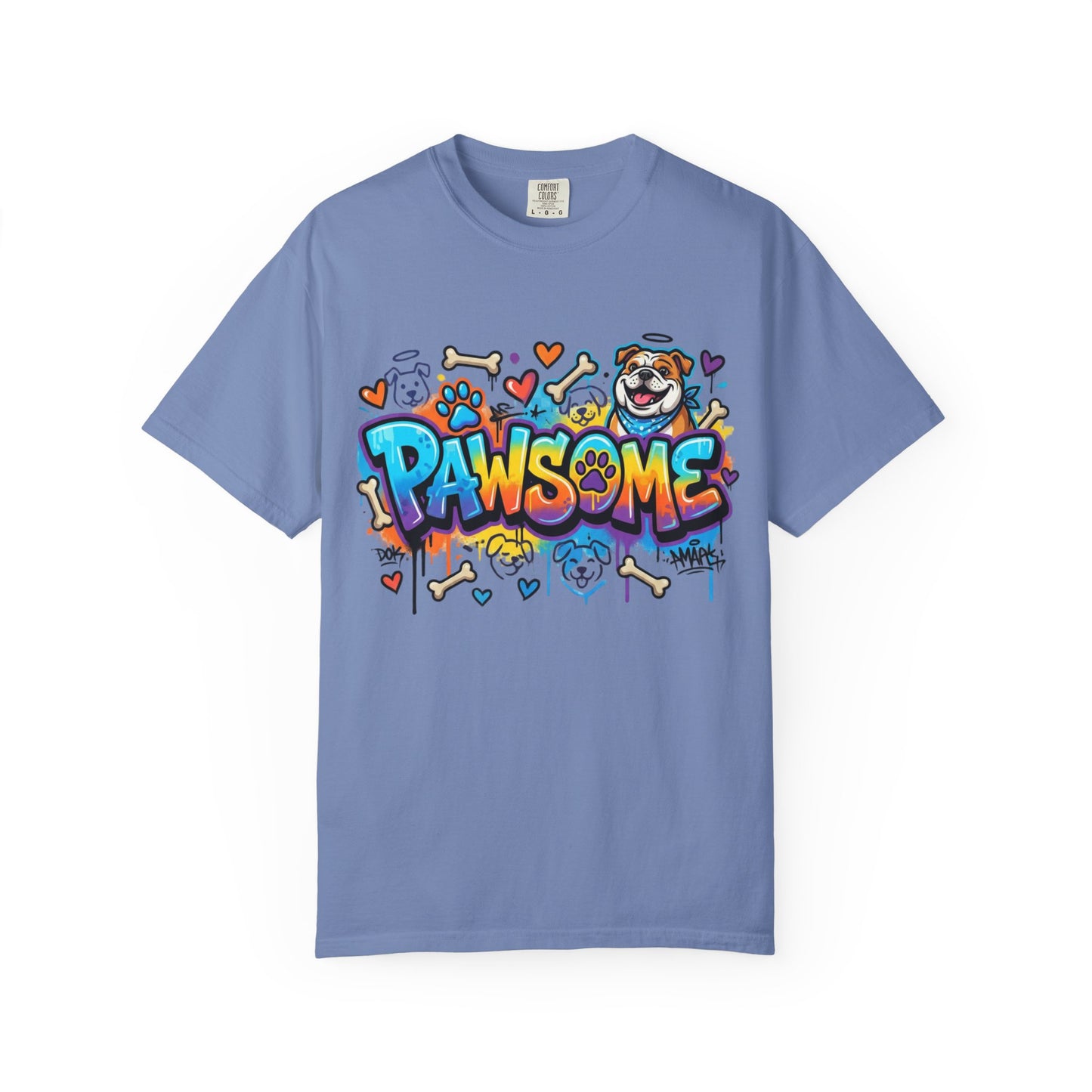 Pawsome Graffiti Dog T-Shirt — Colorful Pet Lover Tee
