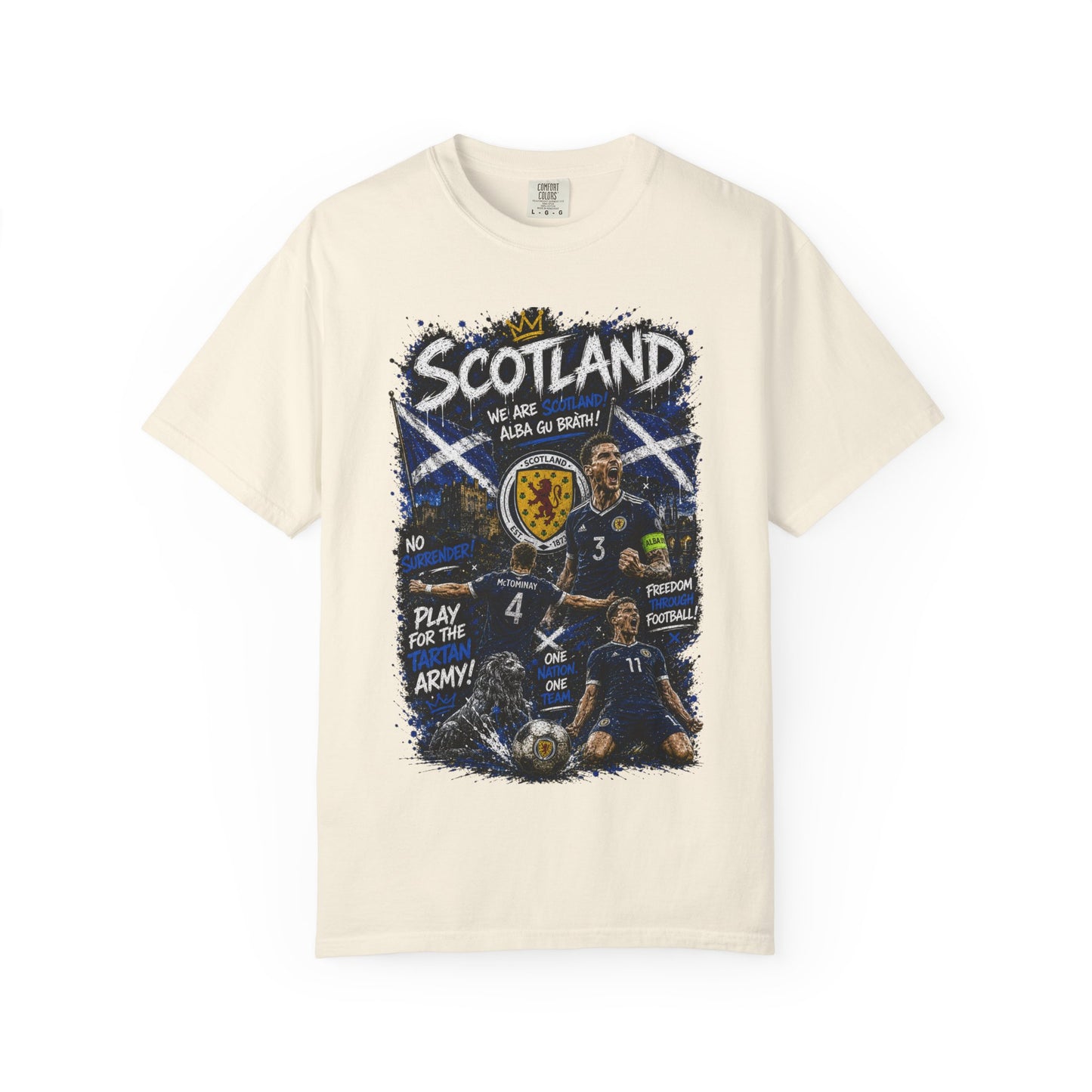Scotland Football Players T-shirt | Scottish Soccer Crest, Saltire Graphics