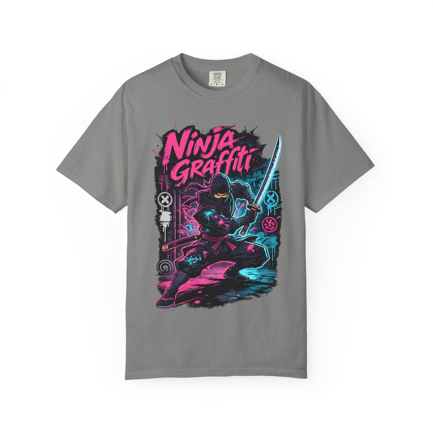 Ninja Graffiti T-Shirt — Neon Samurai Street Art Tee