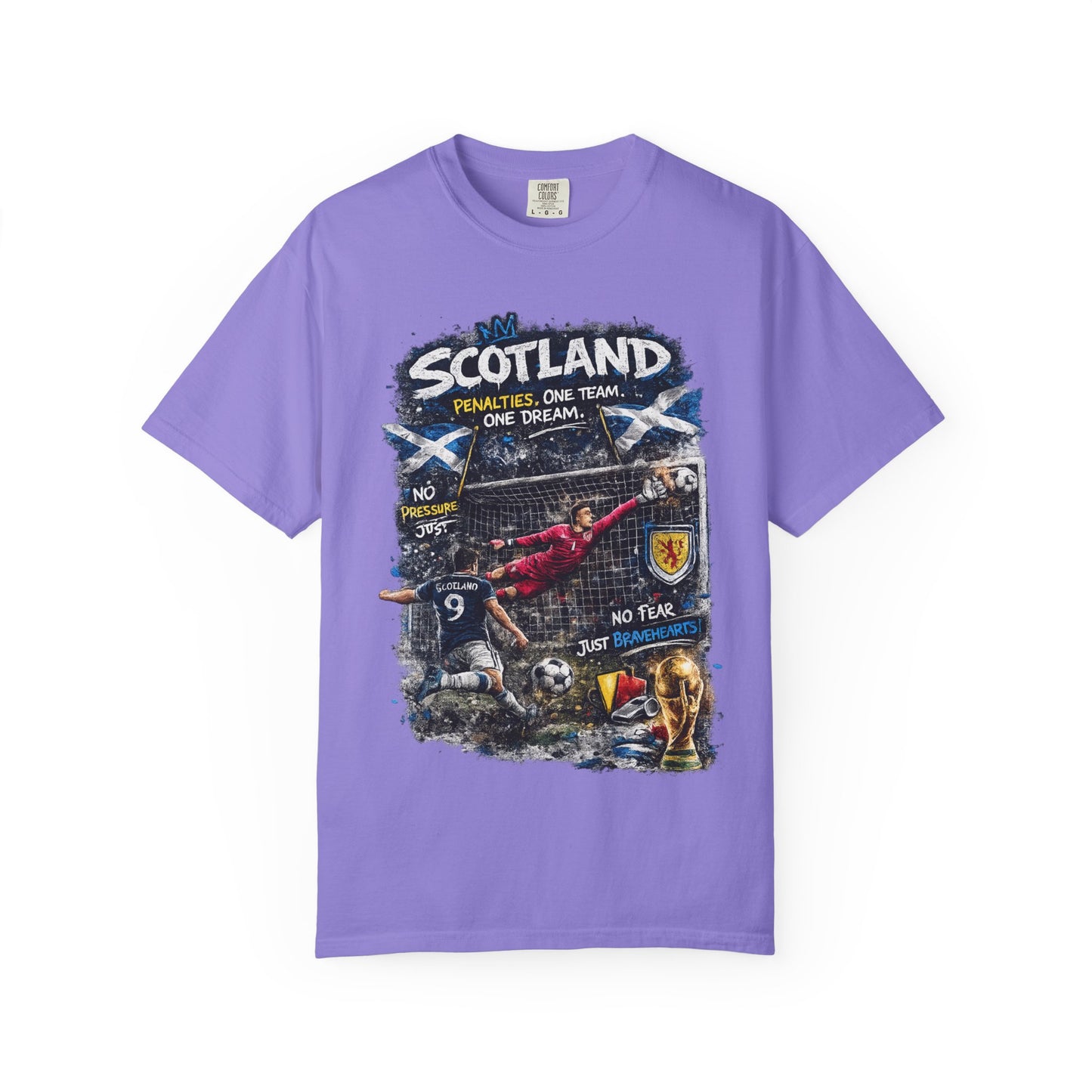 Scotland Football Montage T-shirt | Soccer Scottish Crest, Goalkeeper Dive