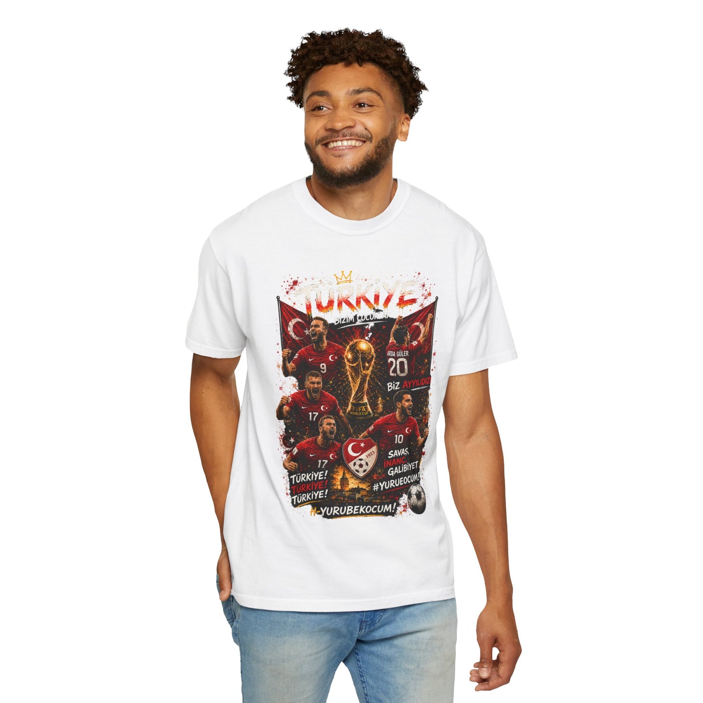 Turkey Football Champions T-Shirt | World Cup Trophy, Players, Turkish Flag