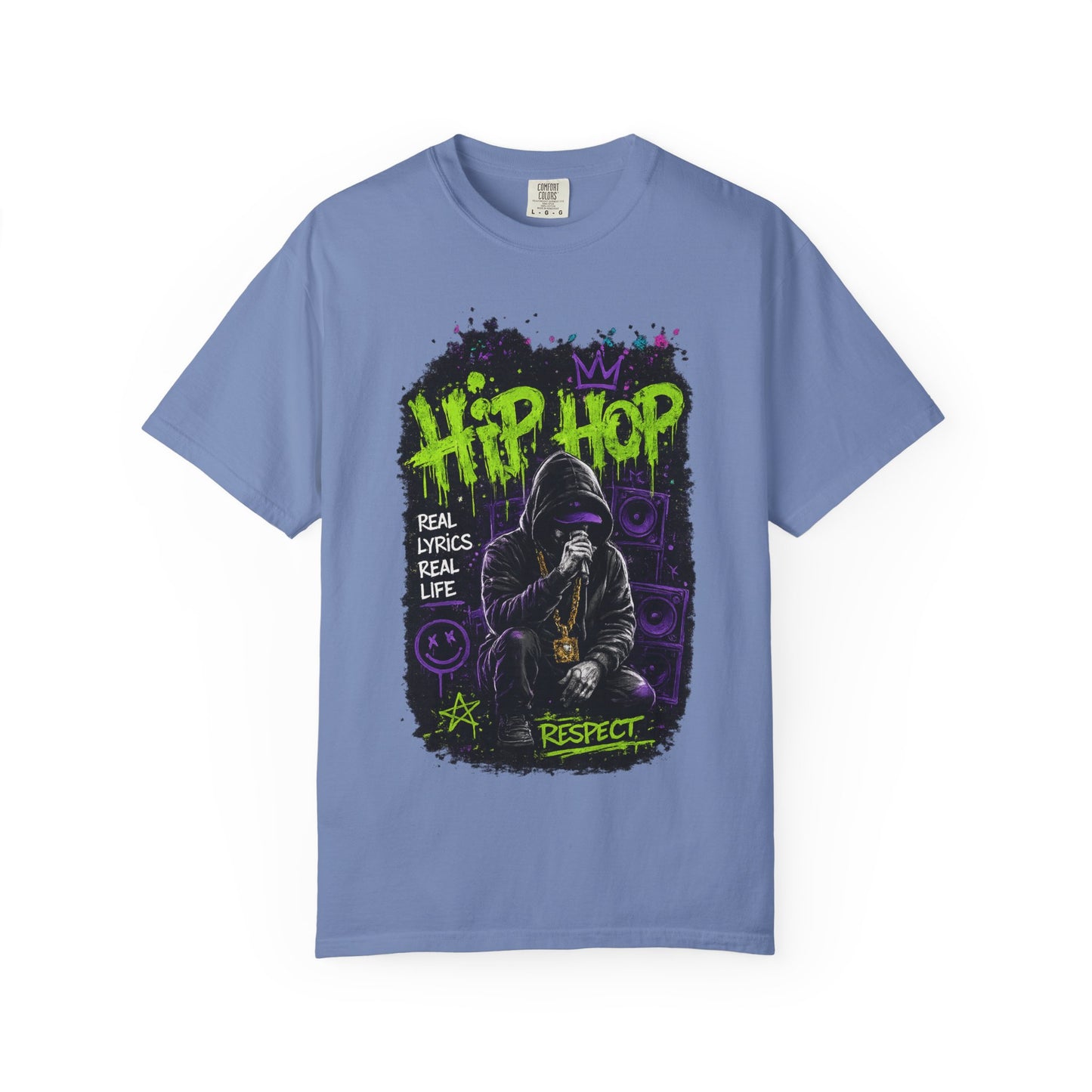 Hip Hop Respect T-Shirt — Graffiti Rap Streetwear Tee ("Real Lyrics Real Life")