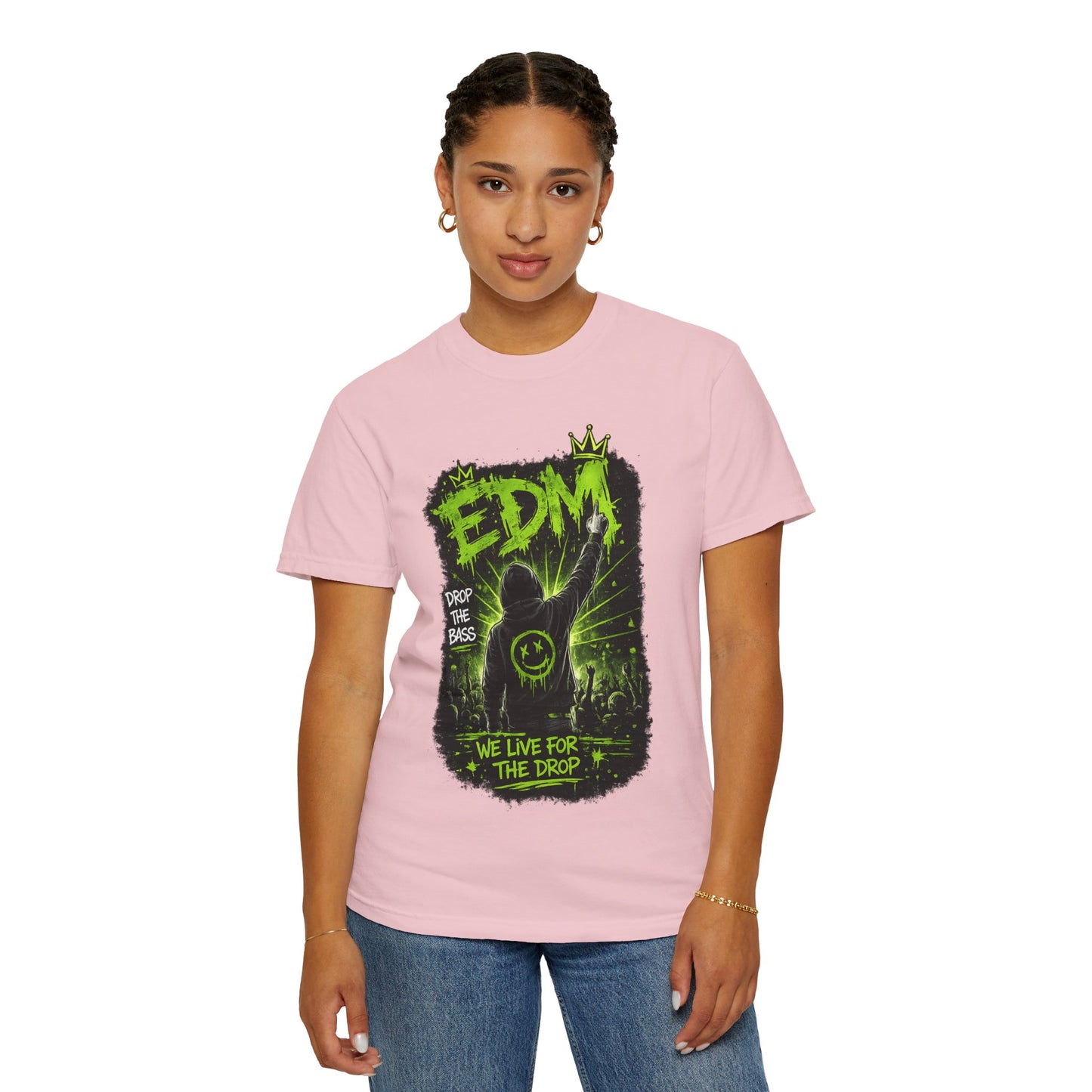EDM Drop The Bass T-Shirt — 'We Live For The Drop' Neon Rave Tee