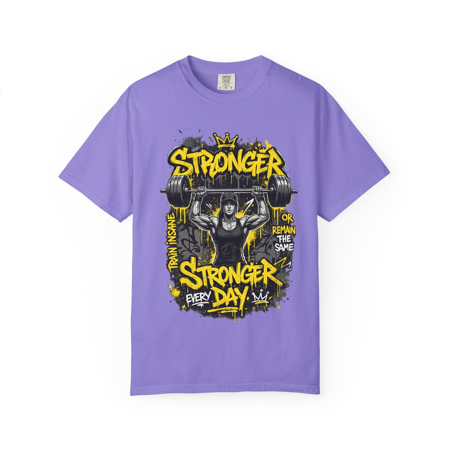 Stronger Every Day weightlifter graphic tee