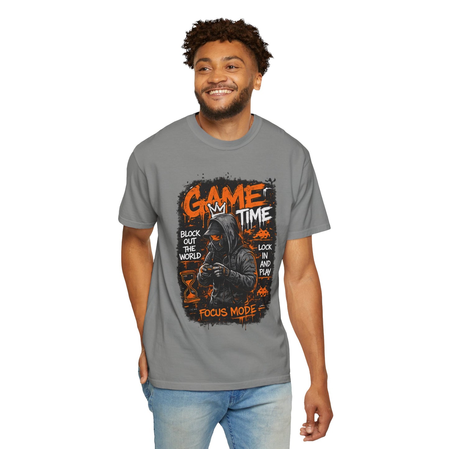 Game Time Hooded Grim Reaper illustration T-Shirt | Focus Mode, Gaming