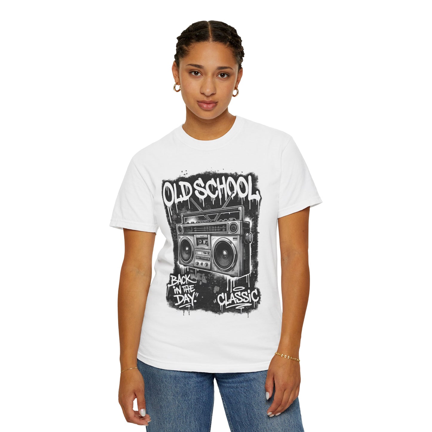 Old School Boombox T-Shirt — "Back in the Day" Vintage Hip Hop Graphic Tee