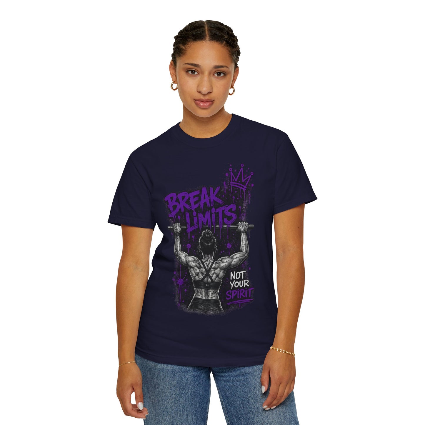 Break Limits Weightlifting T-Shirt – "Not Your Spirit" Gym Tee