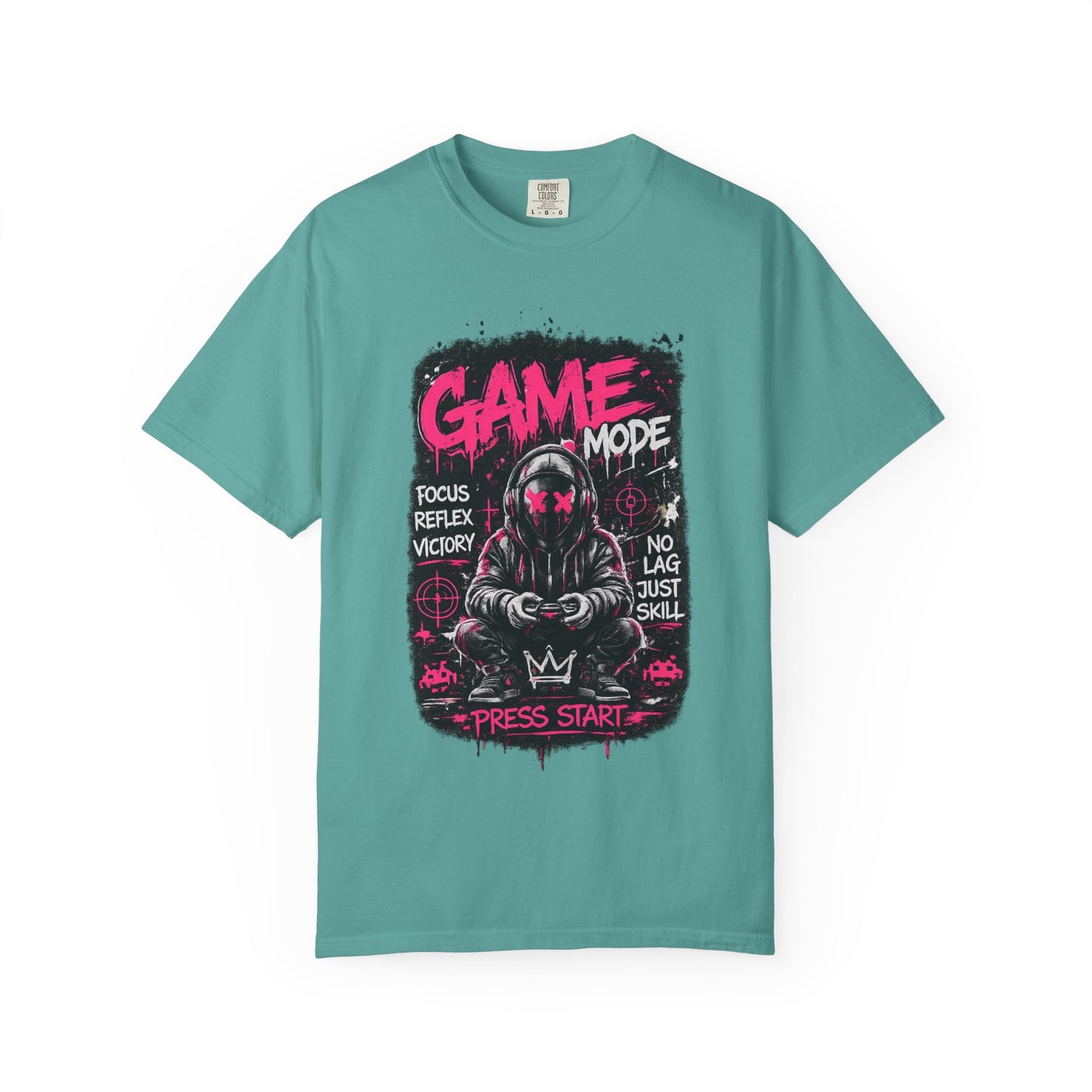 Game Mode Gamer Skull joystick graphic T-Shirt | Press Start gaming design