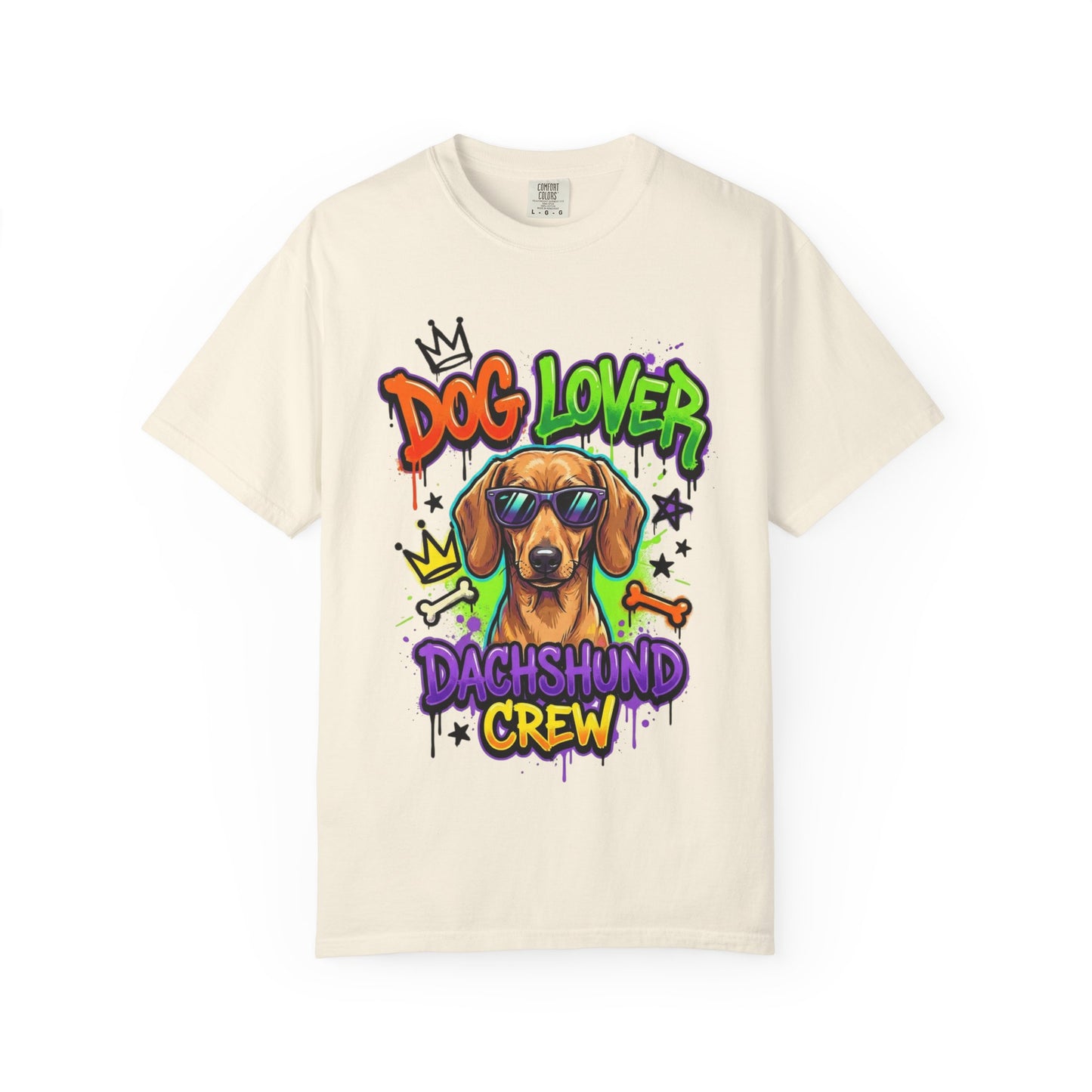 Dachshund Crew Dog Lover T-Shirt — Retro Graffiti Wiener Dog Tee