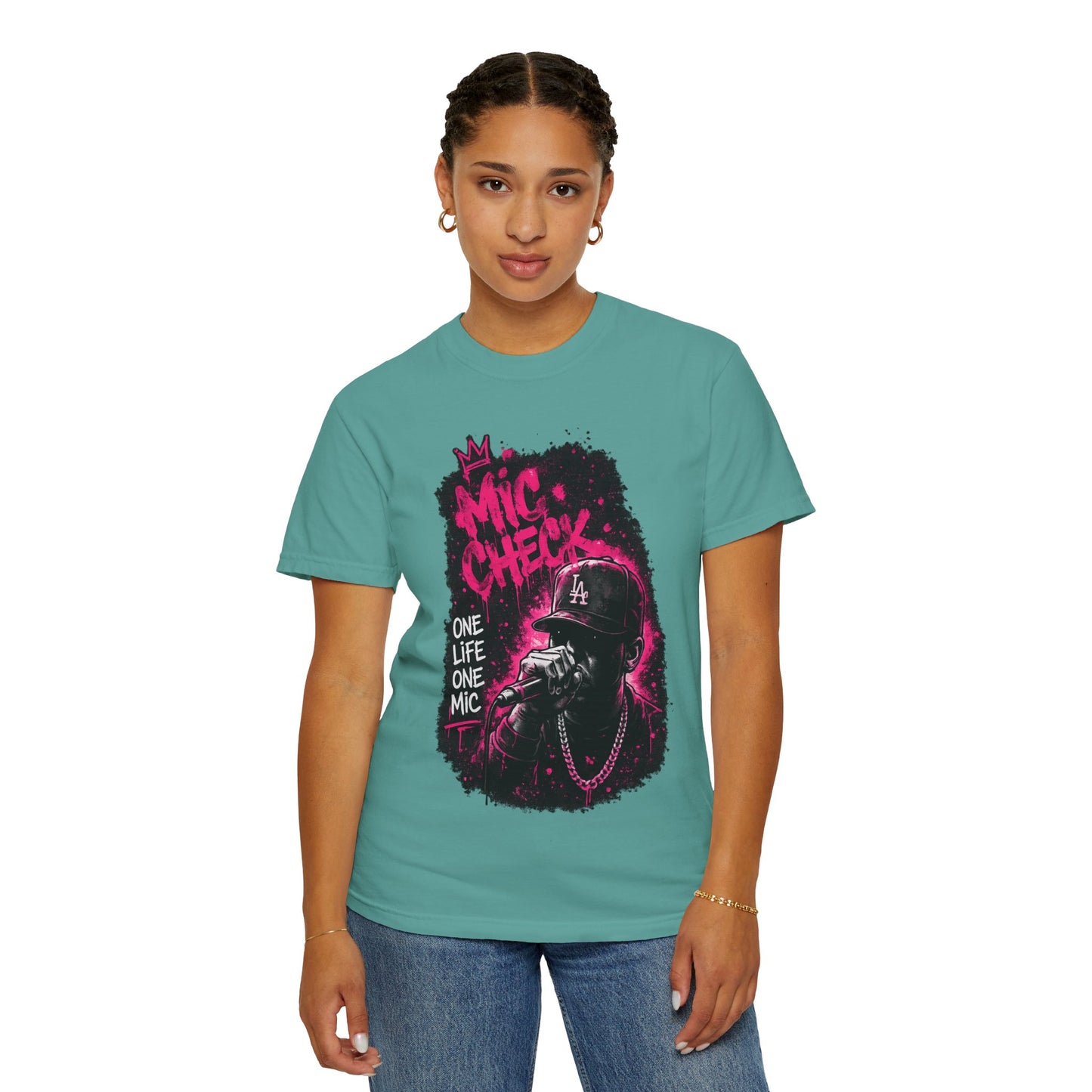 Mic Check T-Shirt — One Life One Mic Hip-Hop Graphic Tee