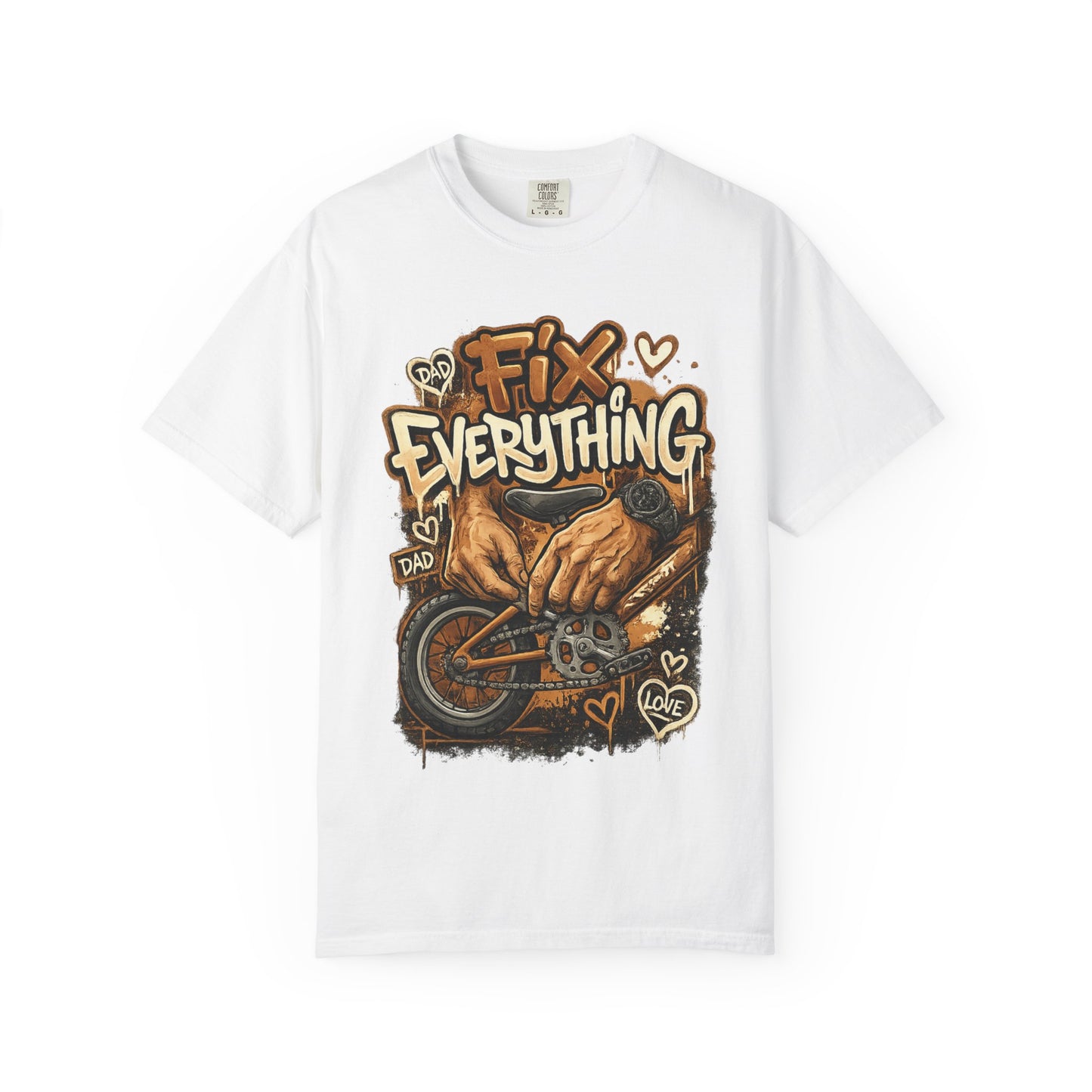 Fix Everything hands repairing bicycle T-Shirt | mechanic repair art