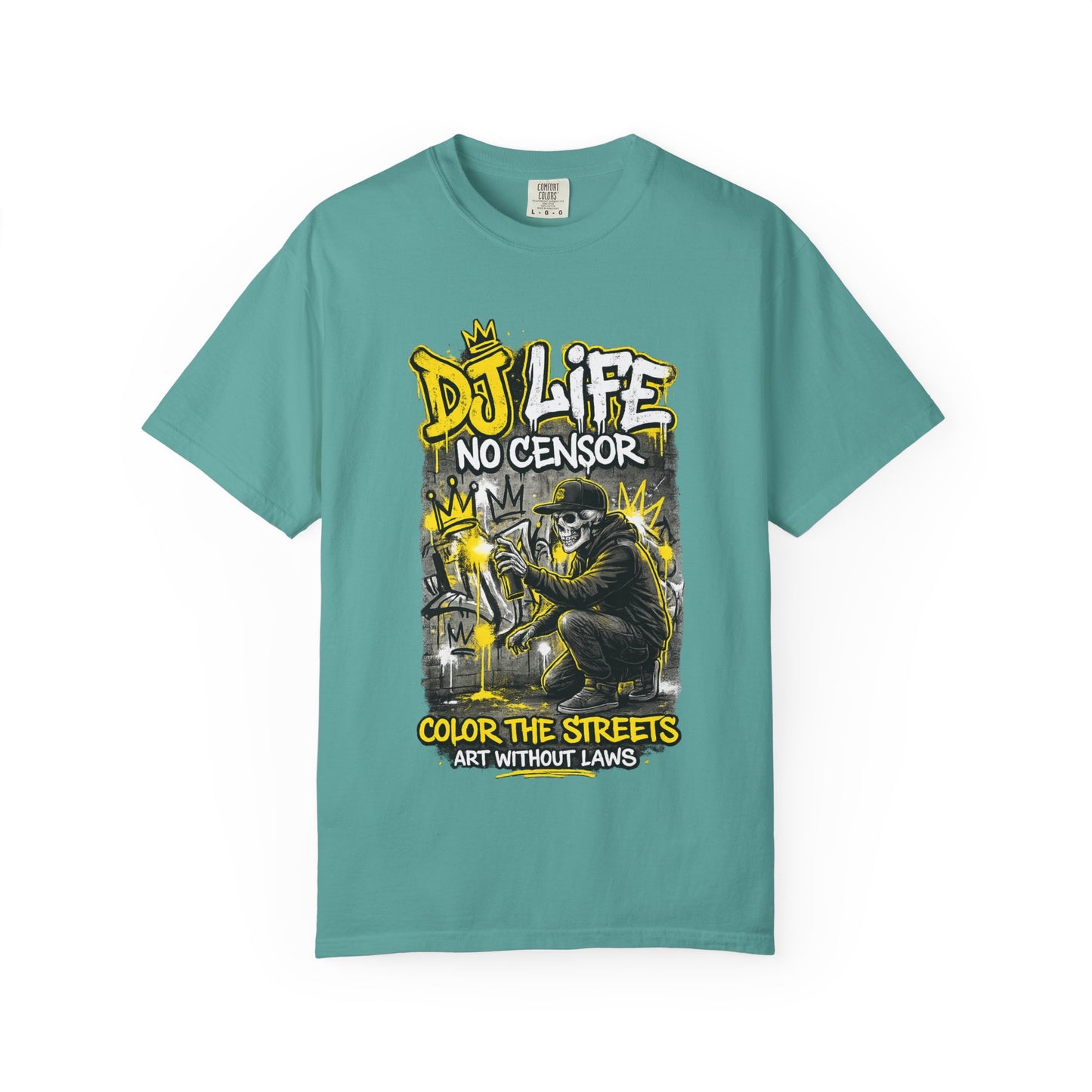 DJ Life No Censor Graphic T-Shirt — Street Art Gorilla "Color the Streets" Tee