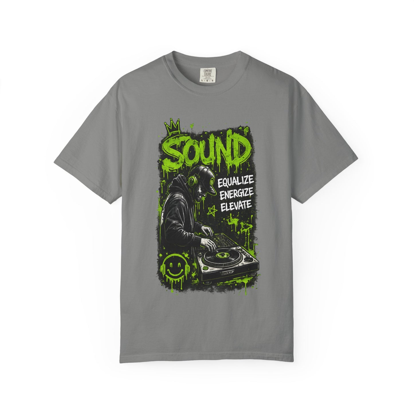 Sound DJ T-Shirt — "Sound: Equalize, Energize, Elevate" Graphic Tee