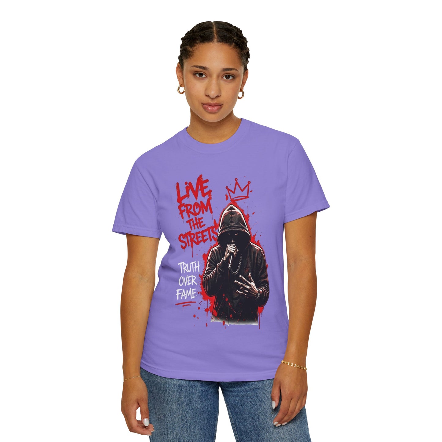 Live From The Streets Graphic T-Shirt — Hoodie Shadow Rapper Design