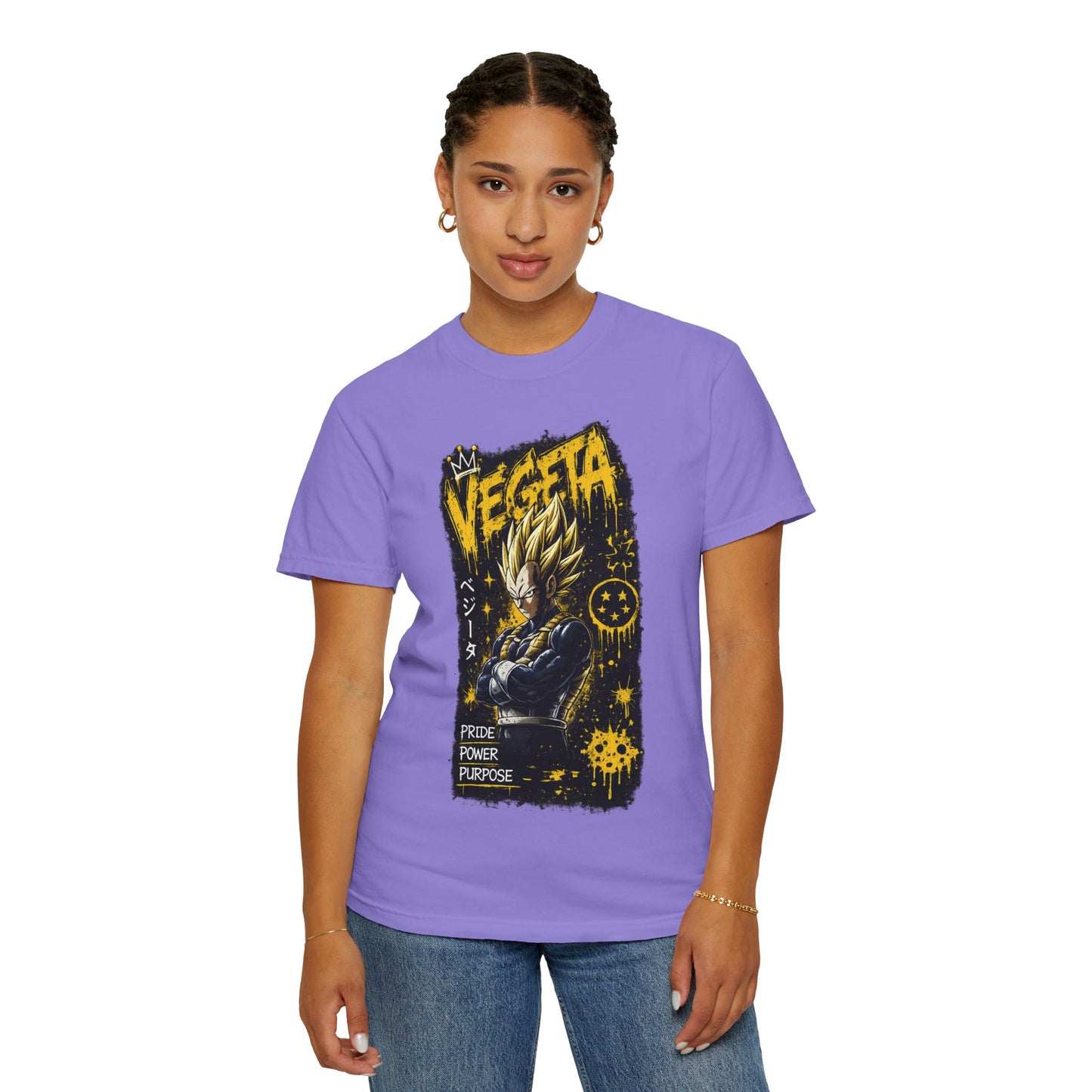 Vegeta Graphic T-Shirt — Pride Power Purpose Anime Tee
