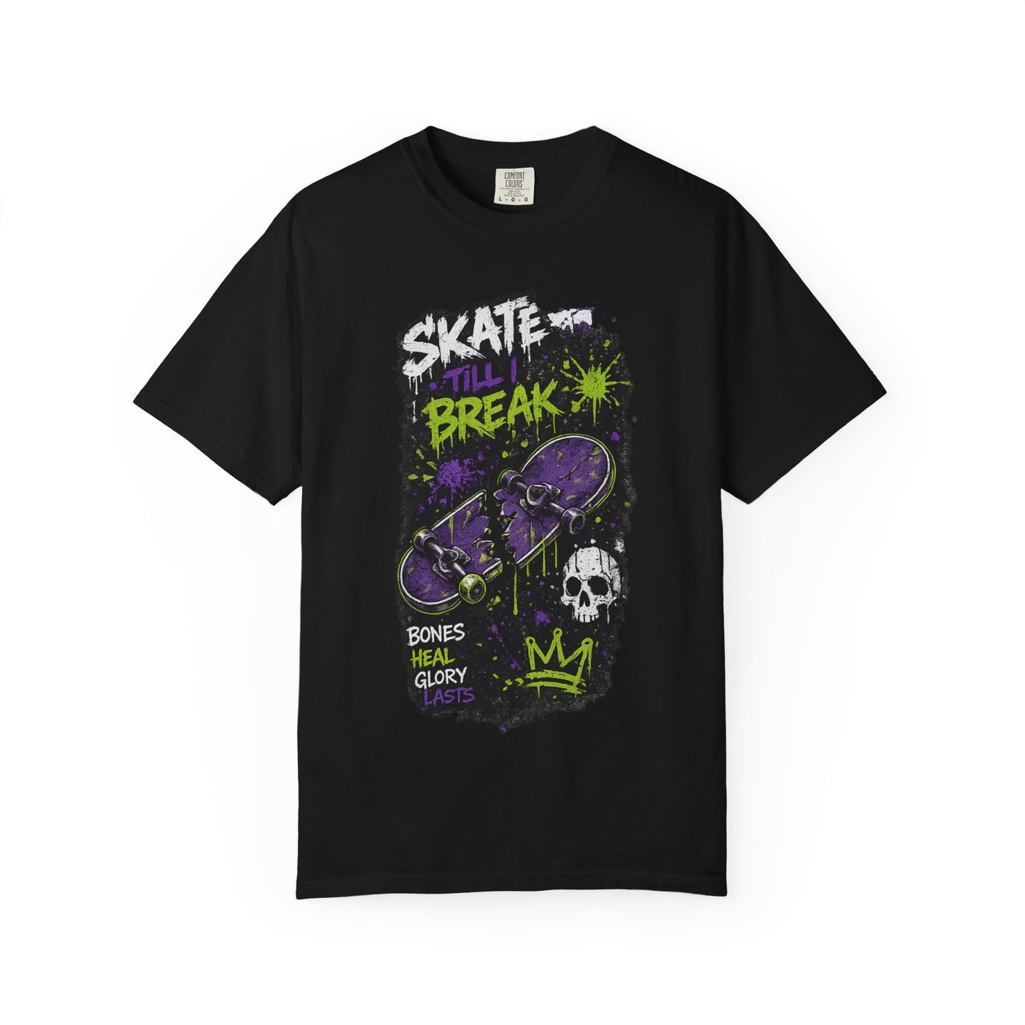 Skate Break Graphic T-Shirt — Skateboard Skull Streetwear