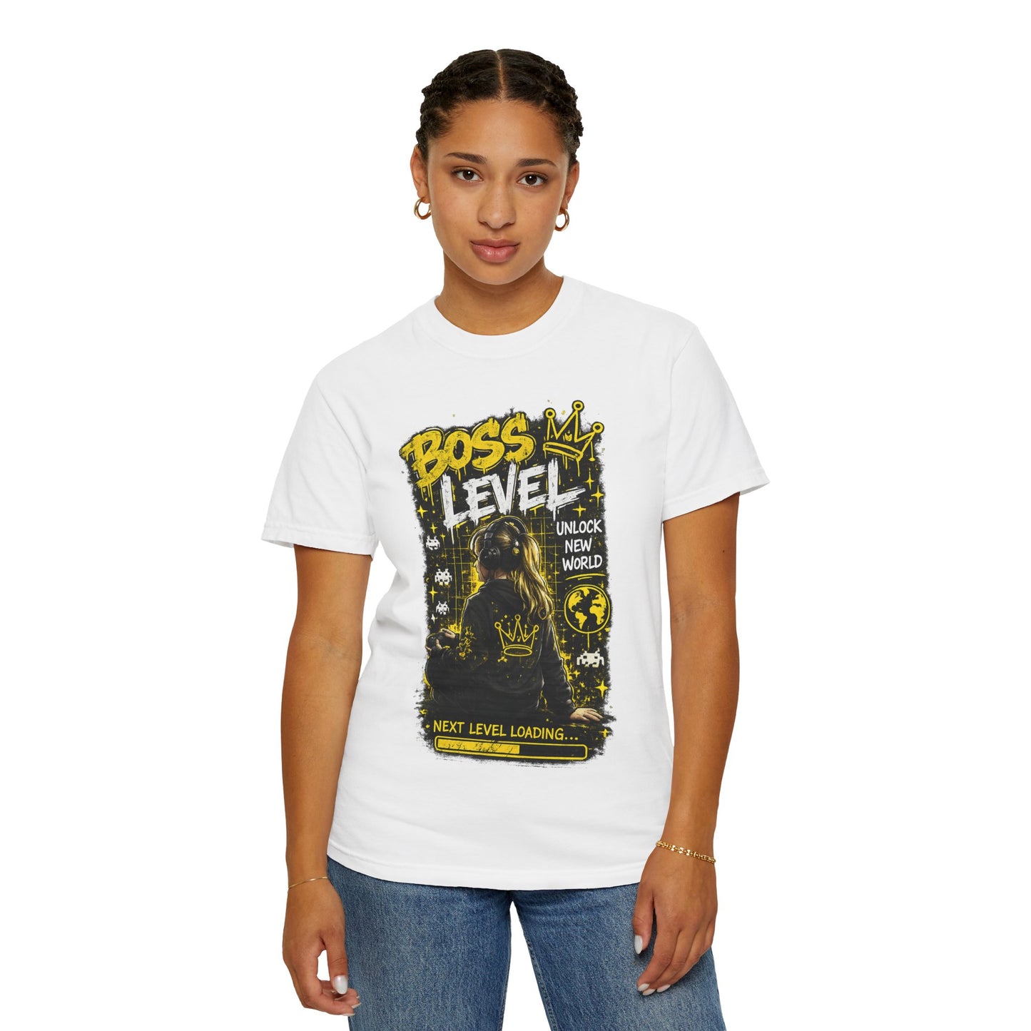 Boss Level T-Shirt — "Boss Level: Next Level Loading" Graphic Tee for Gamers & Leaders