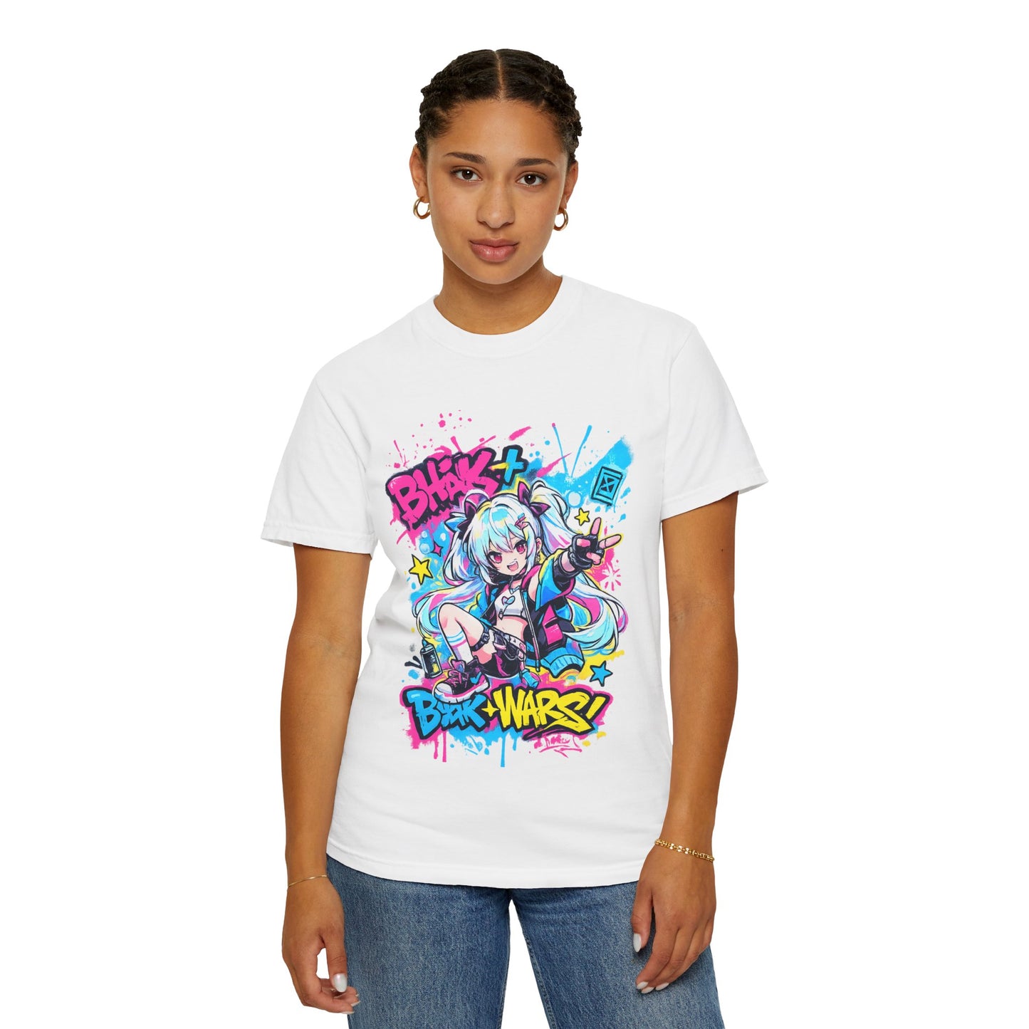 Anime Gamer Girl Graphic T-Shirt — "Blox Wars" Streetwear Tee