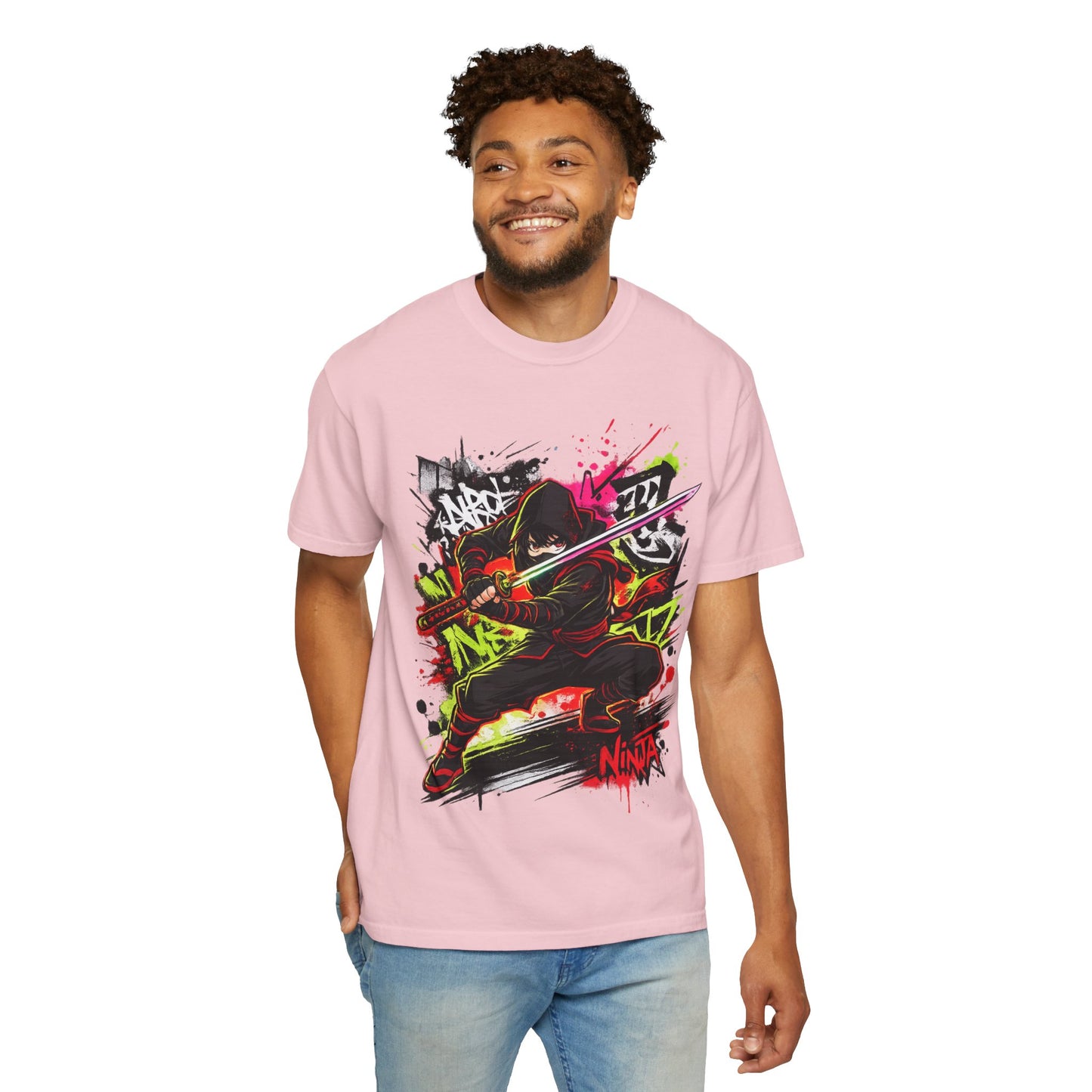 Ninja Graffiti Art T-Shirt – Urban Street Samurai Graphic Tee