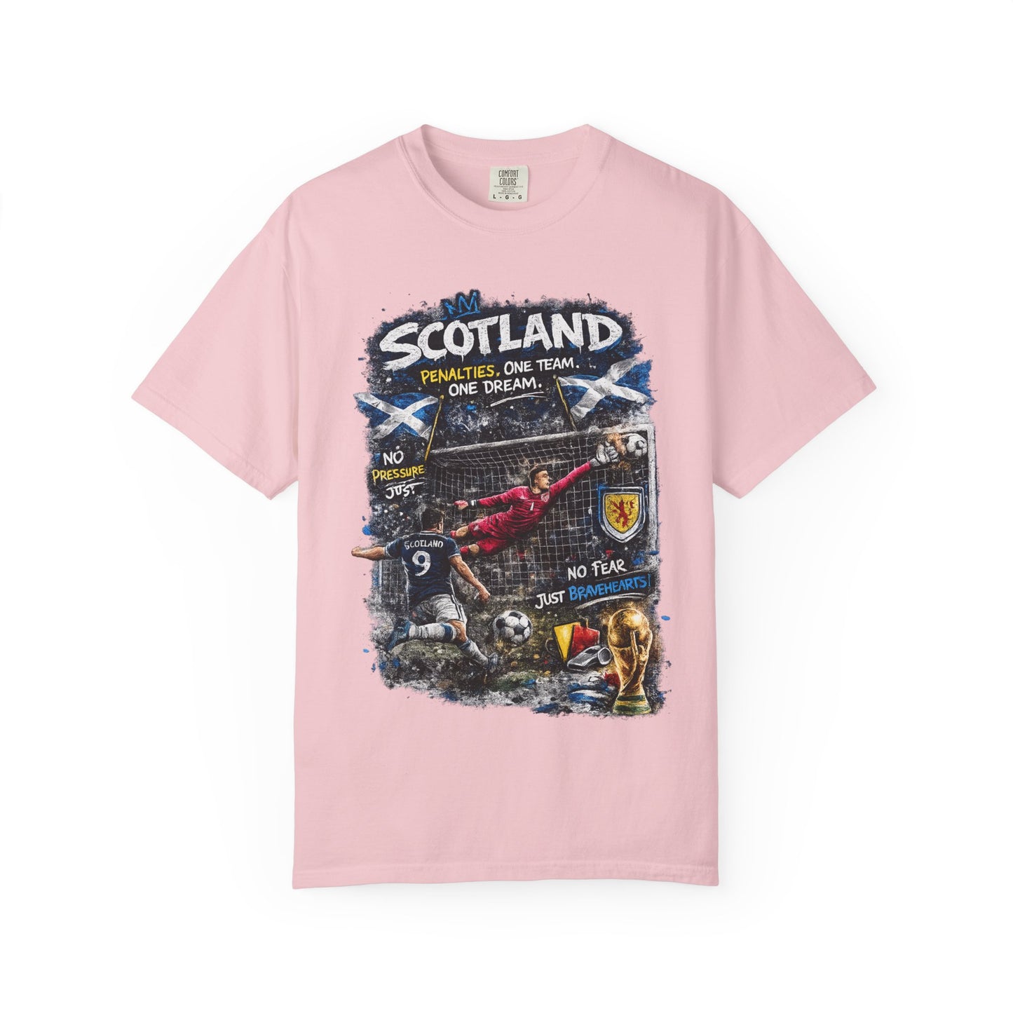Scotland Football Montage T-shirt | Soccer Scottish Crest, Goalkeeper Dive