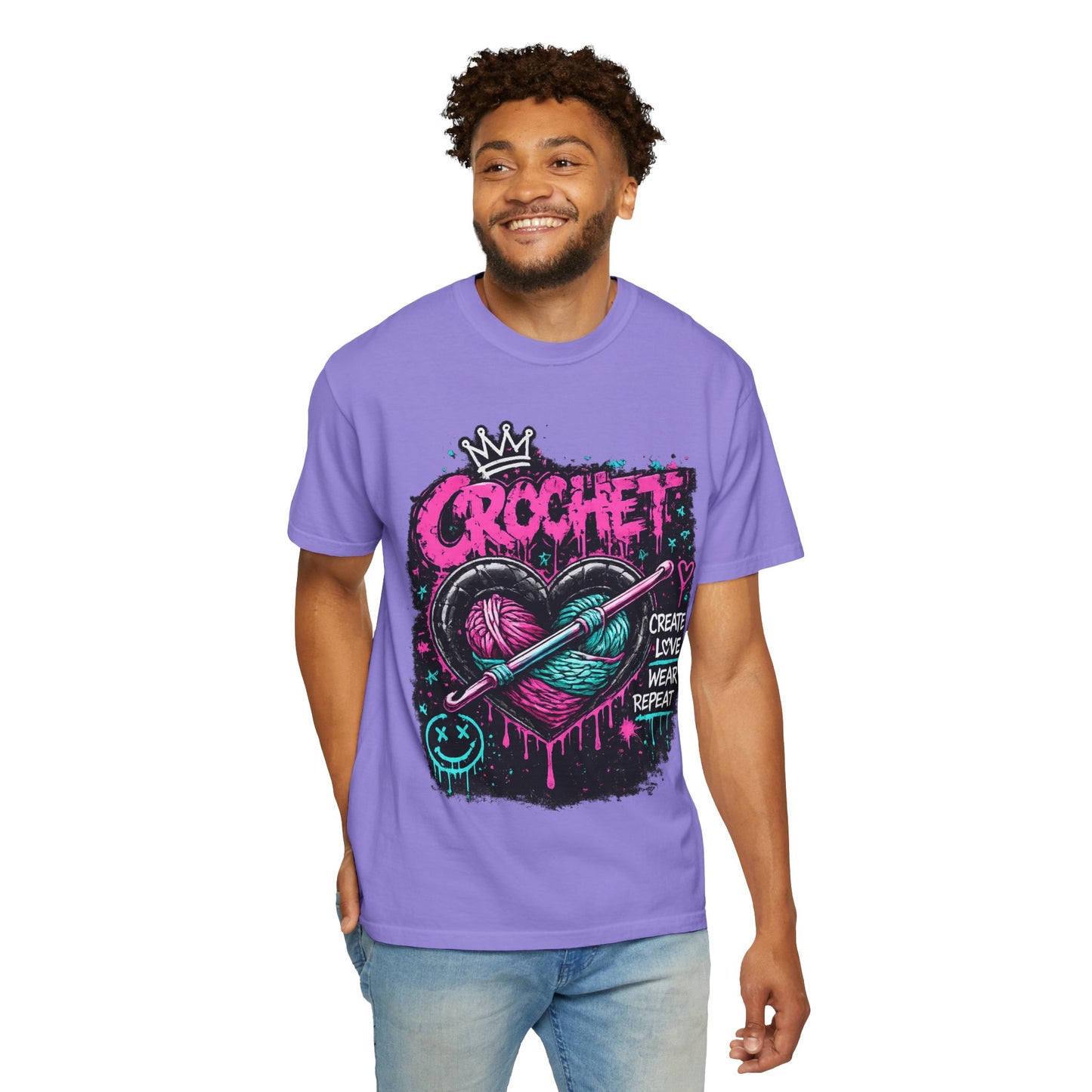 Crochet Heart Graphic T-Shirt — Create Love Wear Repeat