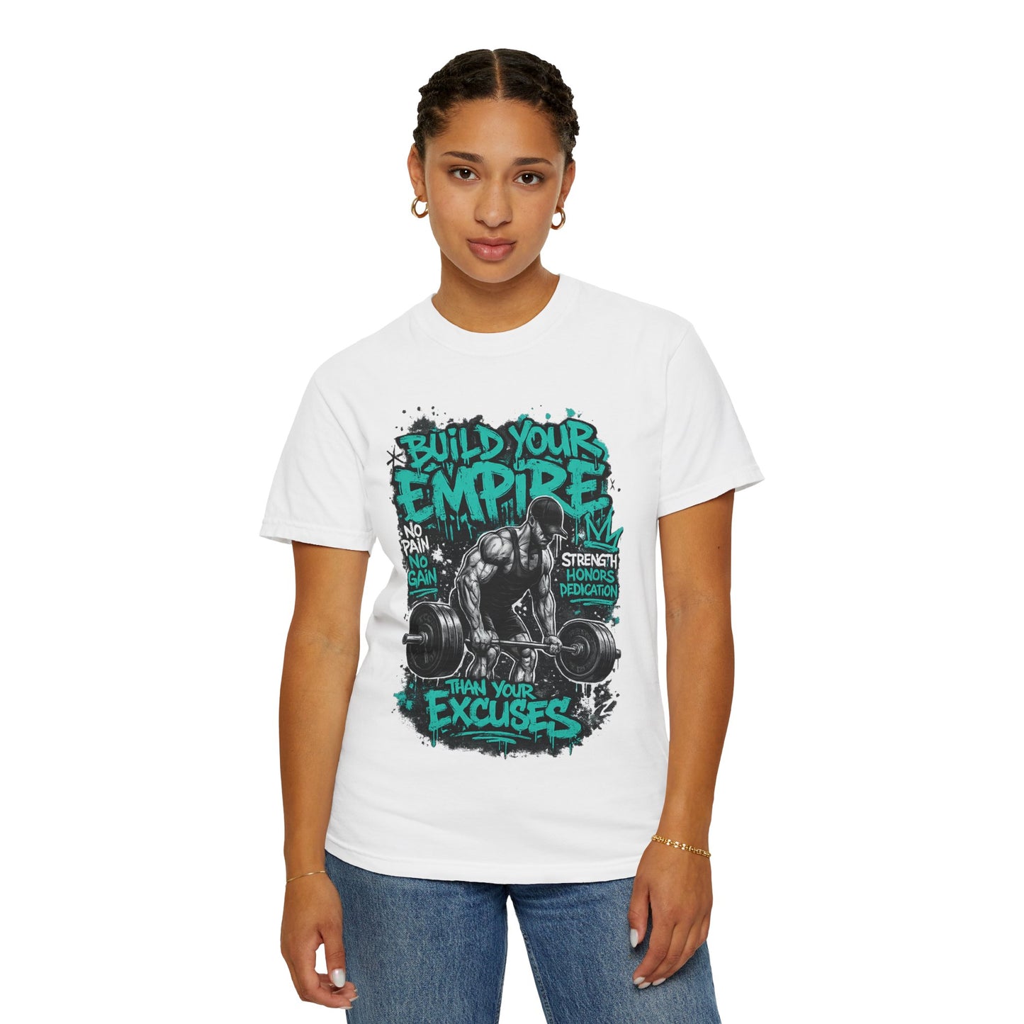 Build Your Empire Deadlift Graphic T-Shirt | Motivational Gym Workout Shirt