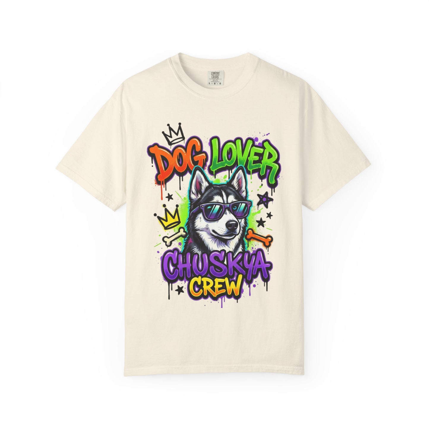 Dog Lover Husky Crew T-Shirt — Graphic Cool Husky Tee for Pet Owners
