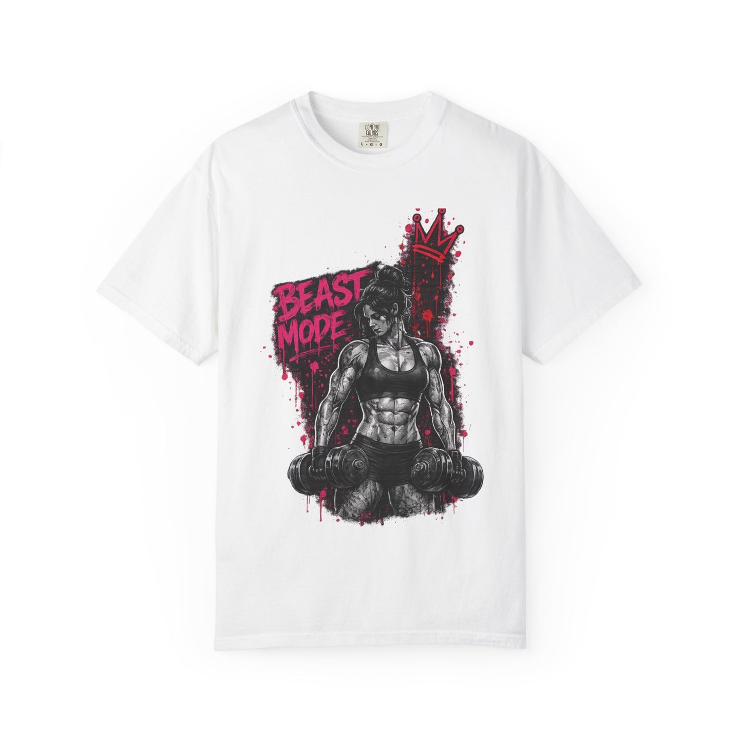 Beast Mode Crown T‑Shirt — Women's Fitness Graphic Tee