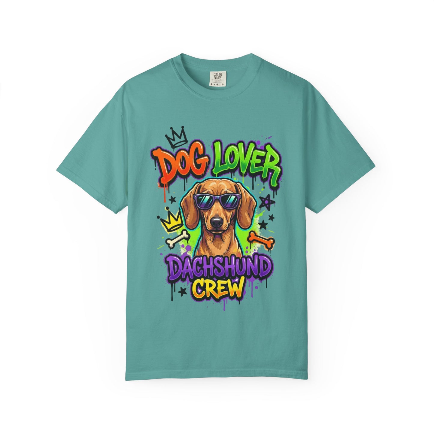 Dachshund Crew Dog Lover T-Shirt — Retro Graffiti Wiener Dog Tee