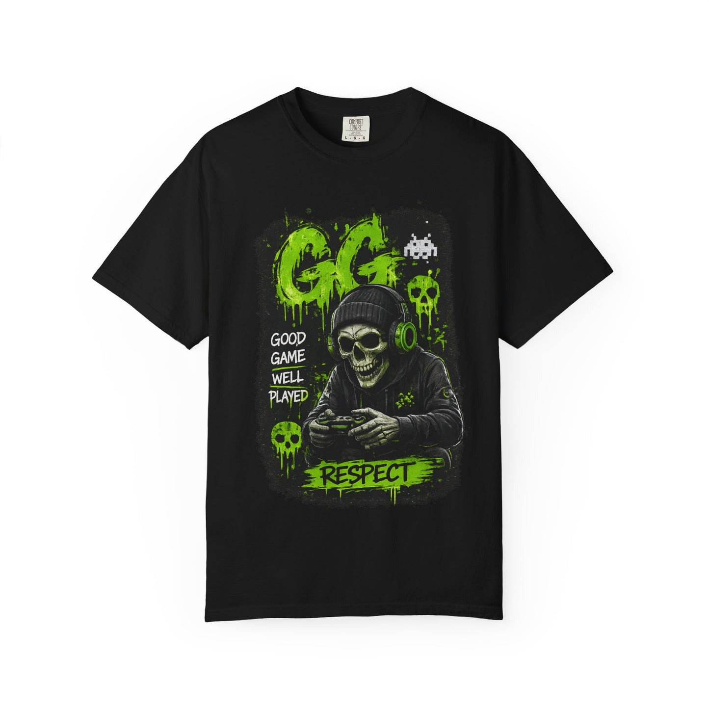 GG Respect Skull Gaming T-Shirt — "Good Game, Well Played" Graphic Tee