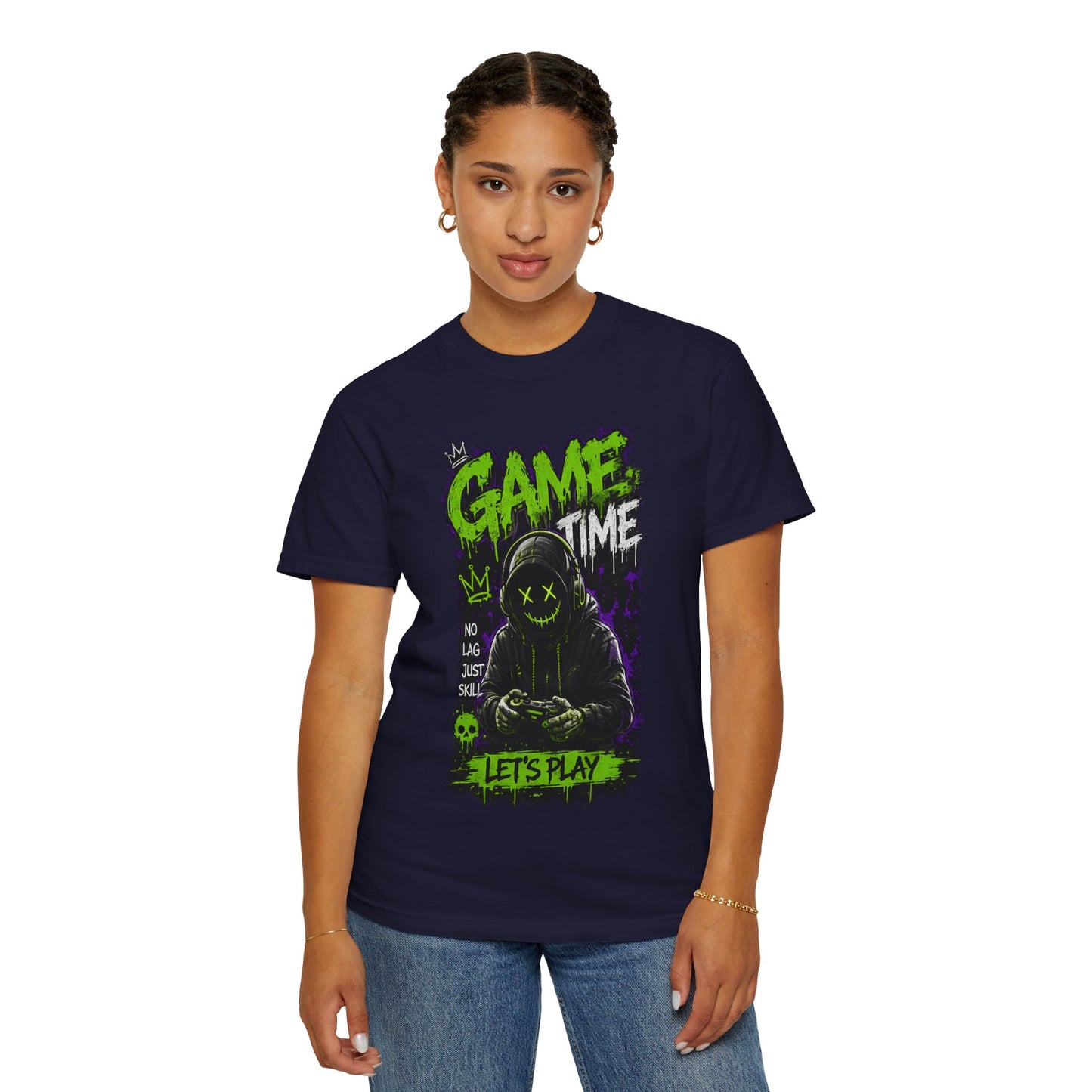 Gaming Graphic T-Shirt — "Game Time: Let’s Play" Neon Gamer Tee