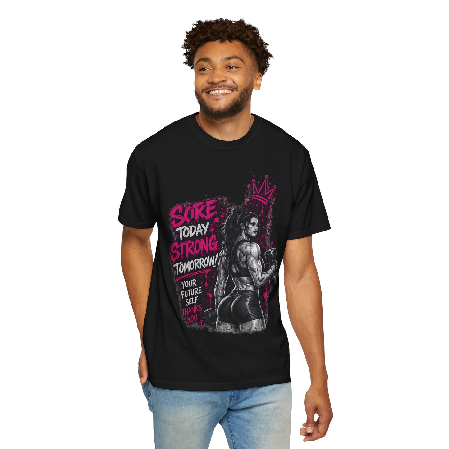 Motivational Boxing T-Shirt — "Sore Today, Strong Tomorrow" Gym Tee