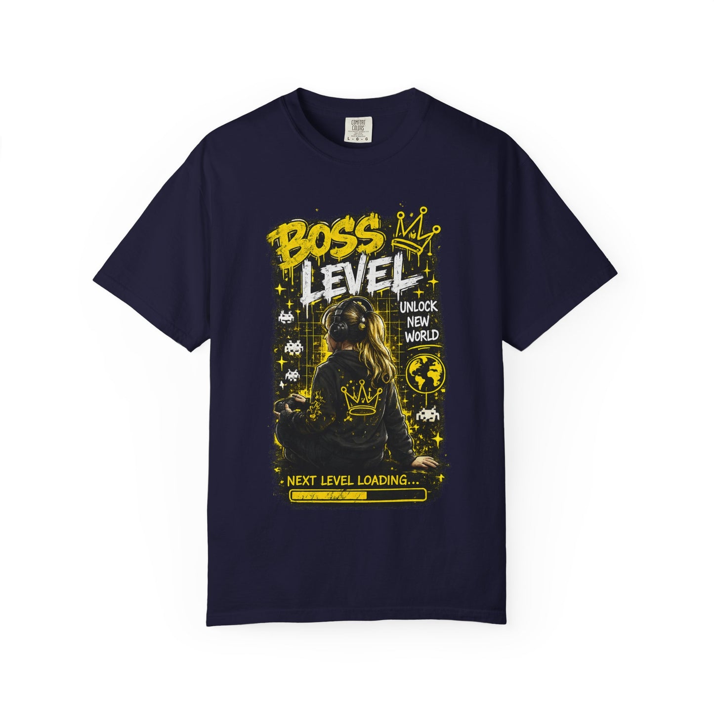 Boss Level T-Shirt — "Boss Level: Next Level Loading" Graphic Tee for Gamers & Leaders
