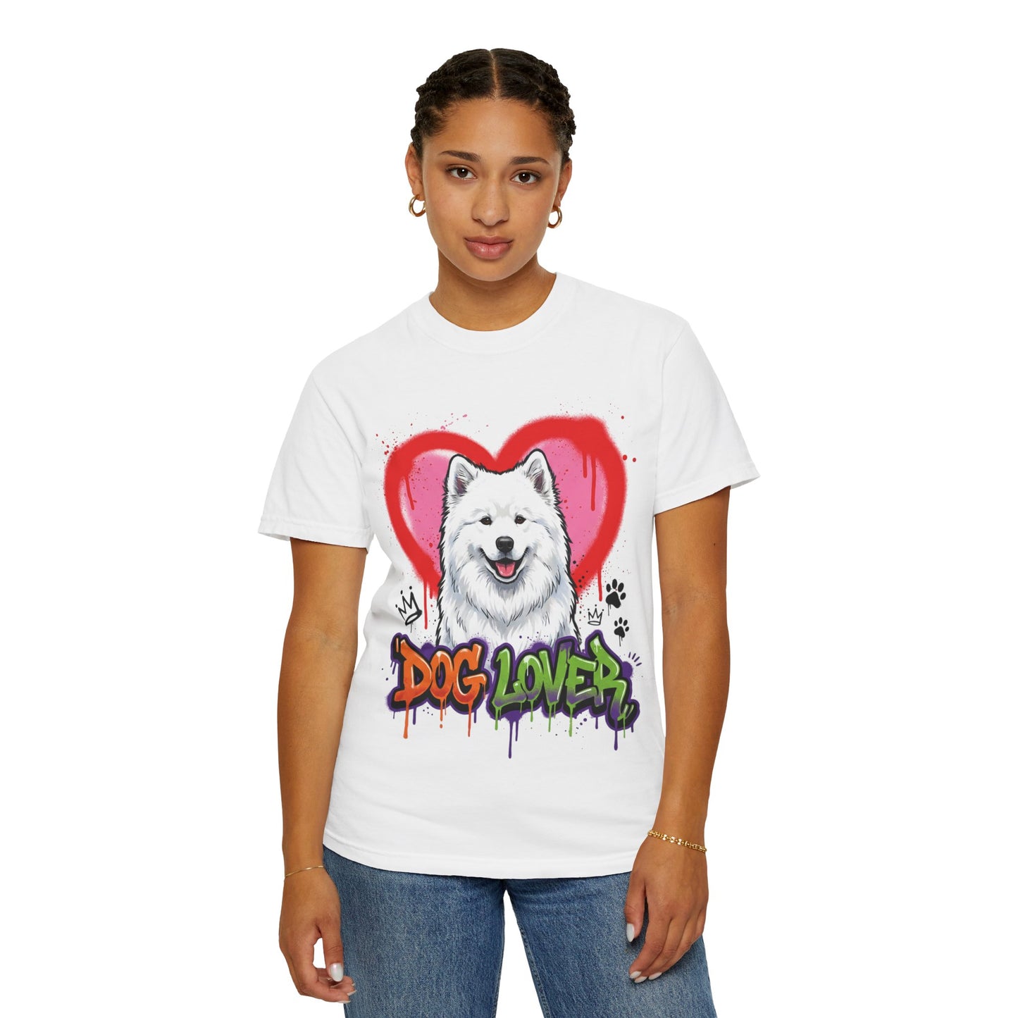 Dog Lover T-Shirt — Cute Samoyed Heart Graphic Tee