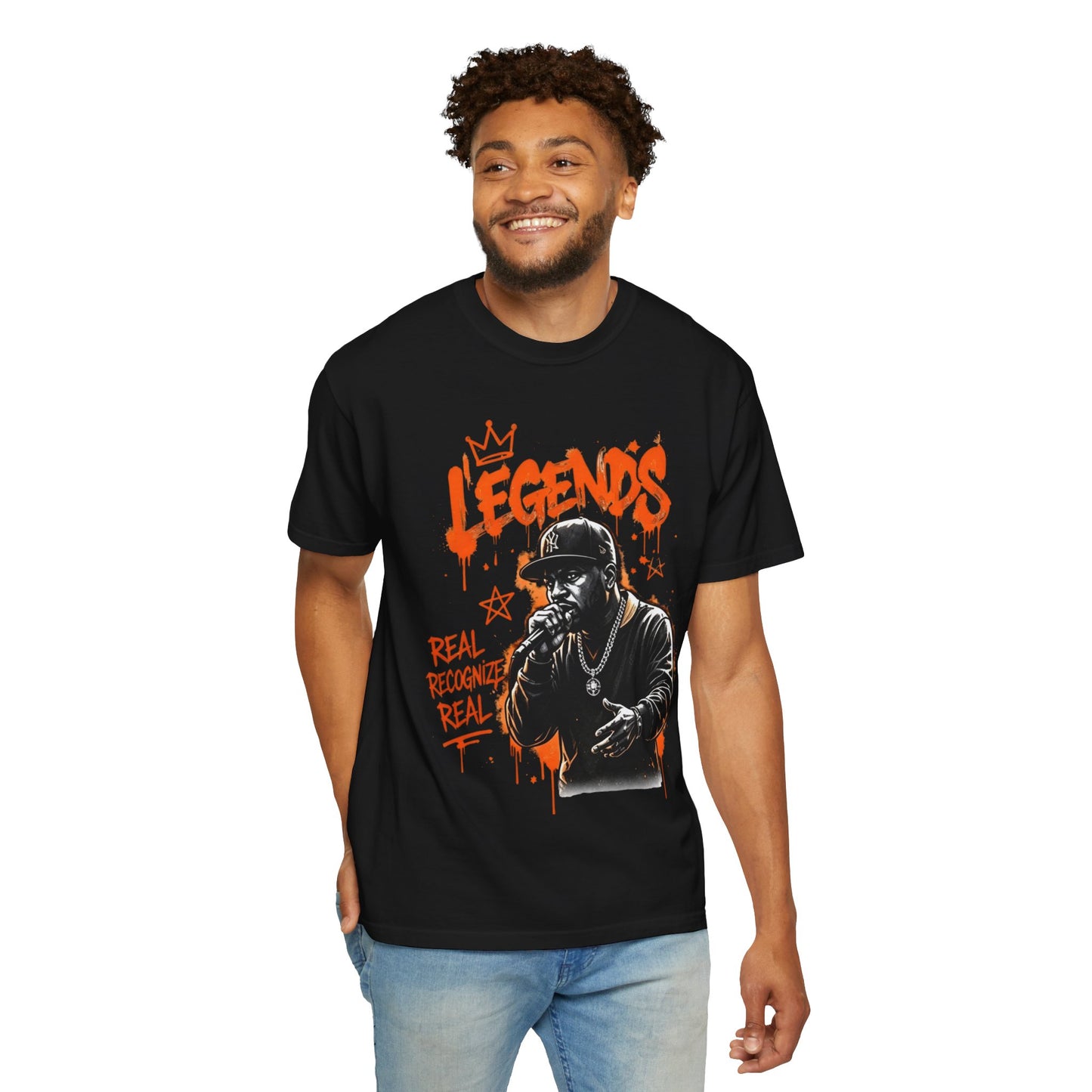 Legend’s Rapper Graphic T-Shirt — “Real Recognize Real” Streetwear Tee